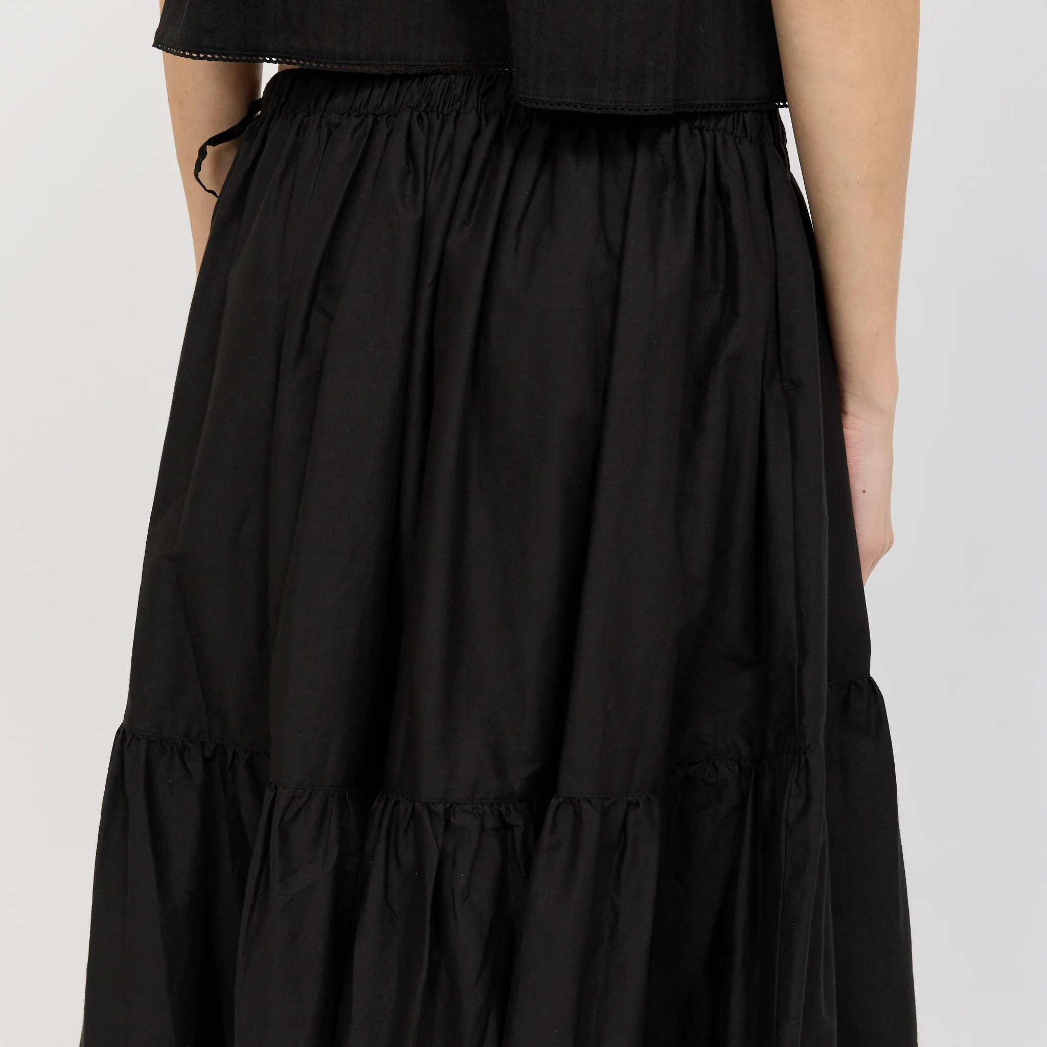 Tiered Maxi Skirt Black - Image 6