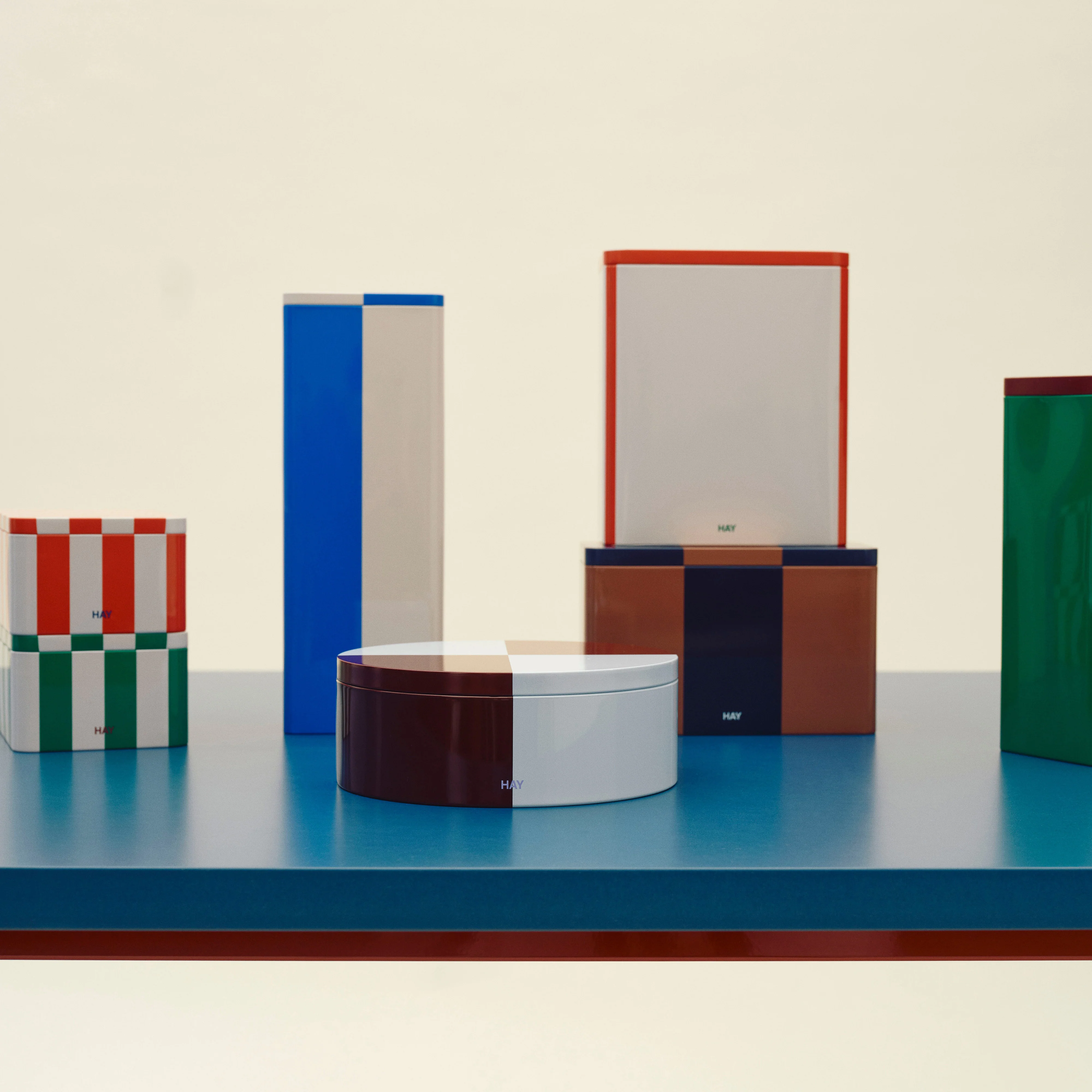 Tin Container Slim Blue Off/White - Image 2