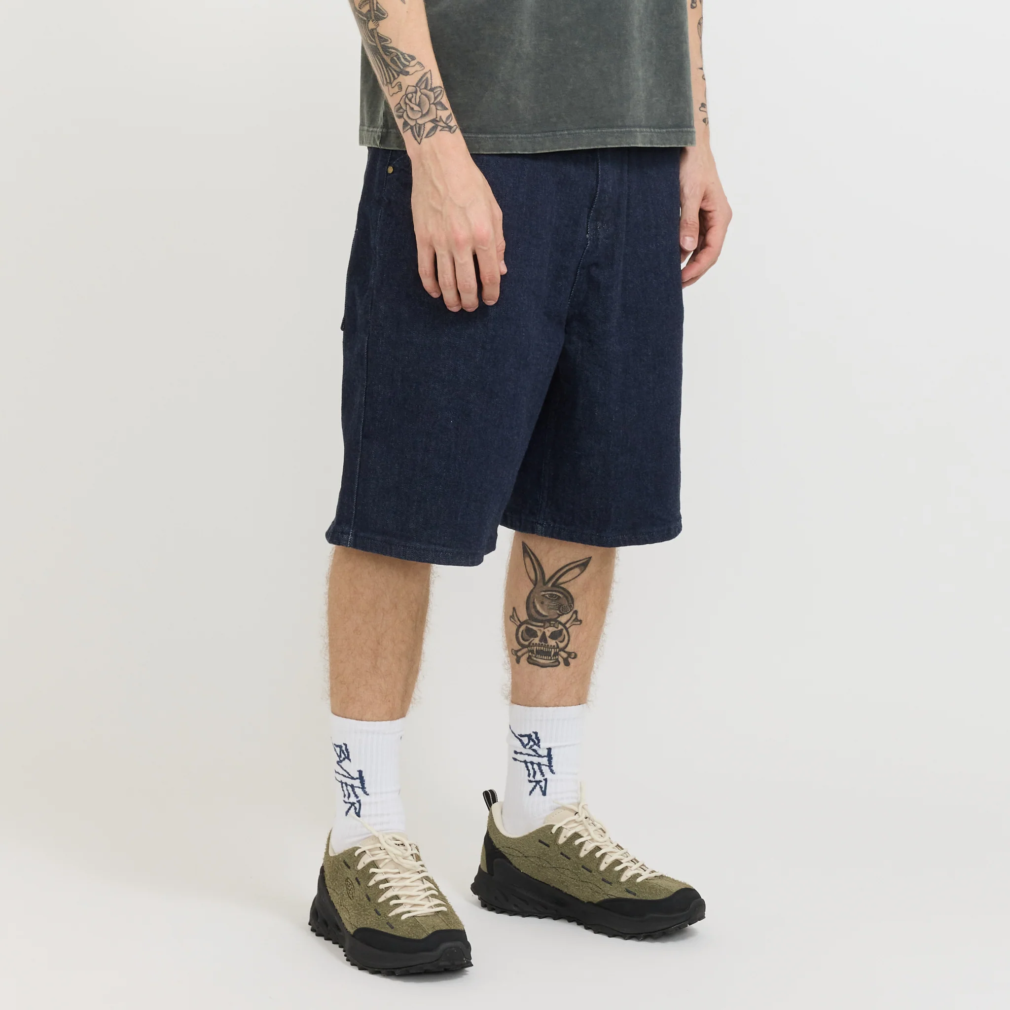 Trim Denim Shorts Rinsed Indigo - Image 3
