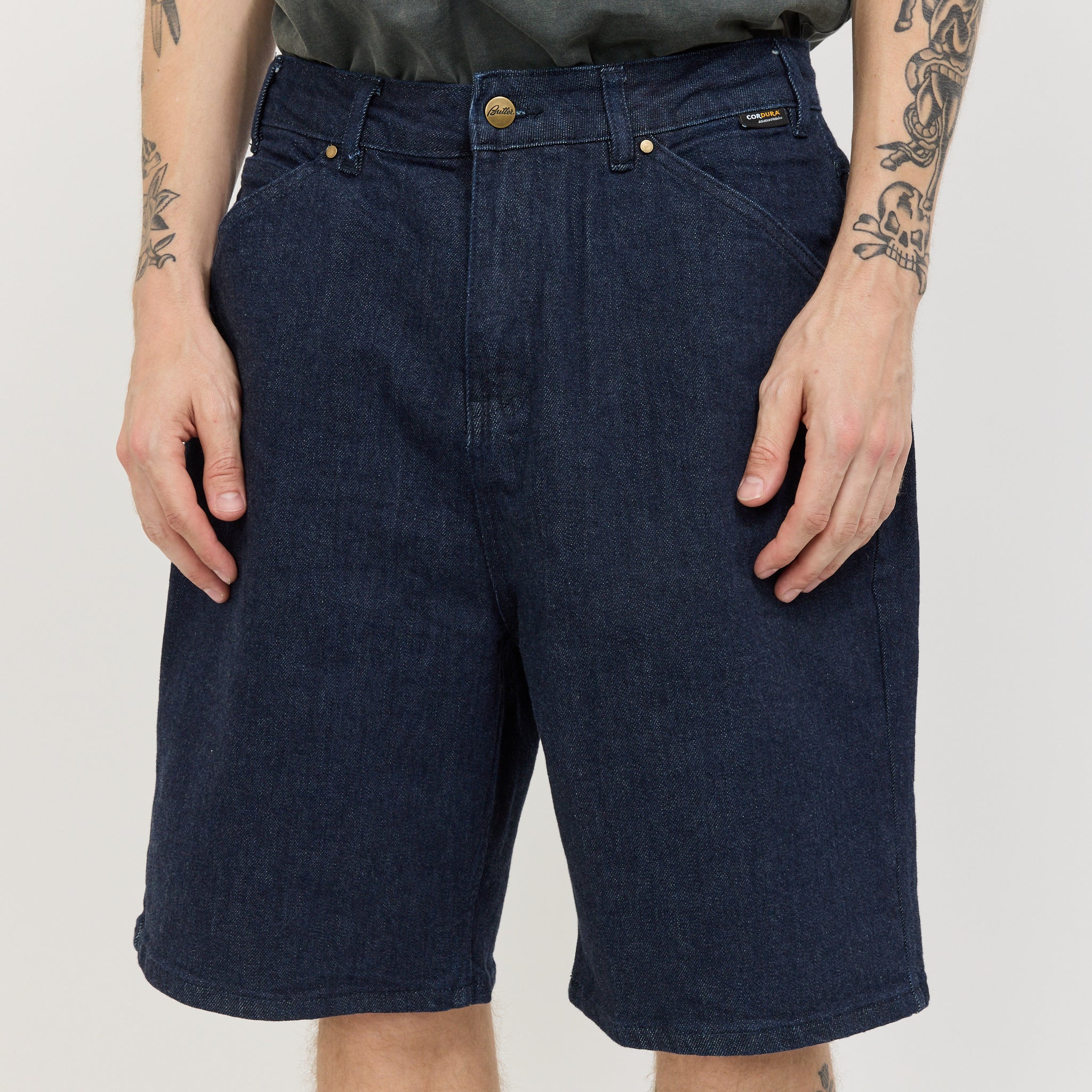 Trim Denim Shorts Rinsed Indigo - Image 5