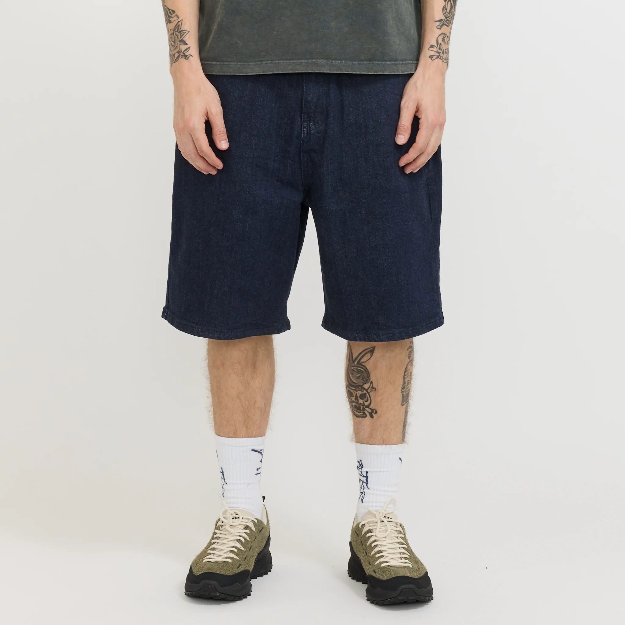Trim Denim Shorts Rinsed Indigo - Image 7