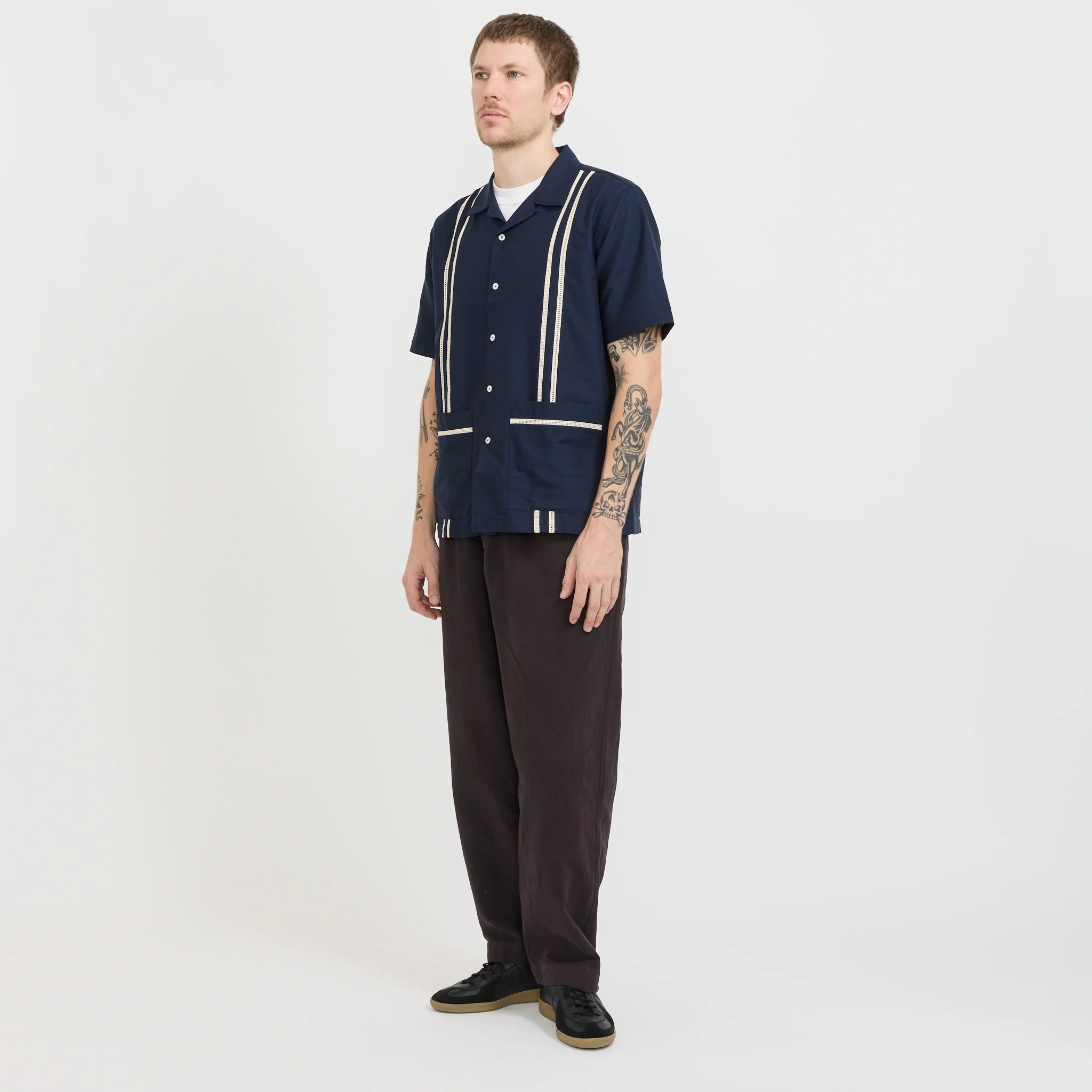 Tropicana Oxford Shirt Navy - Image 2