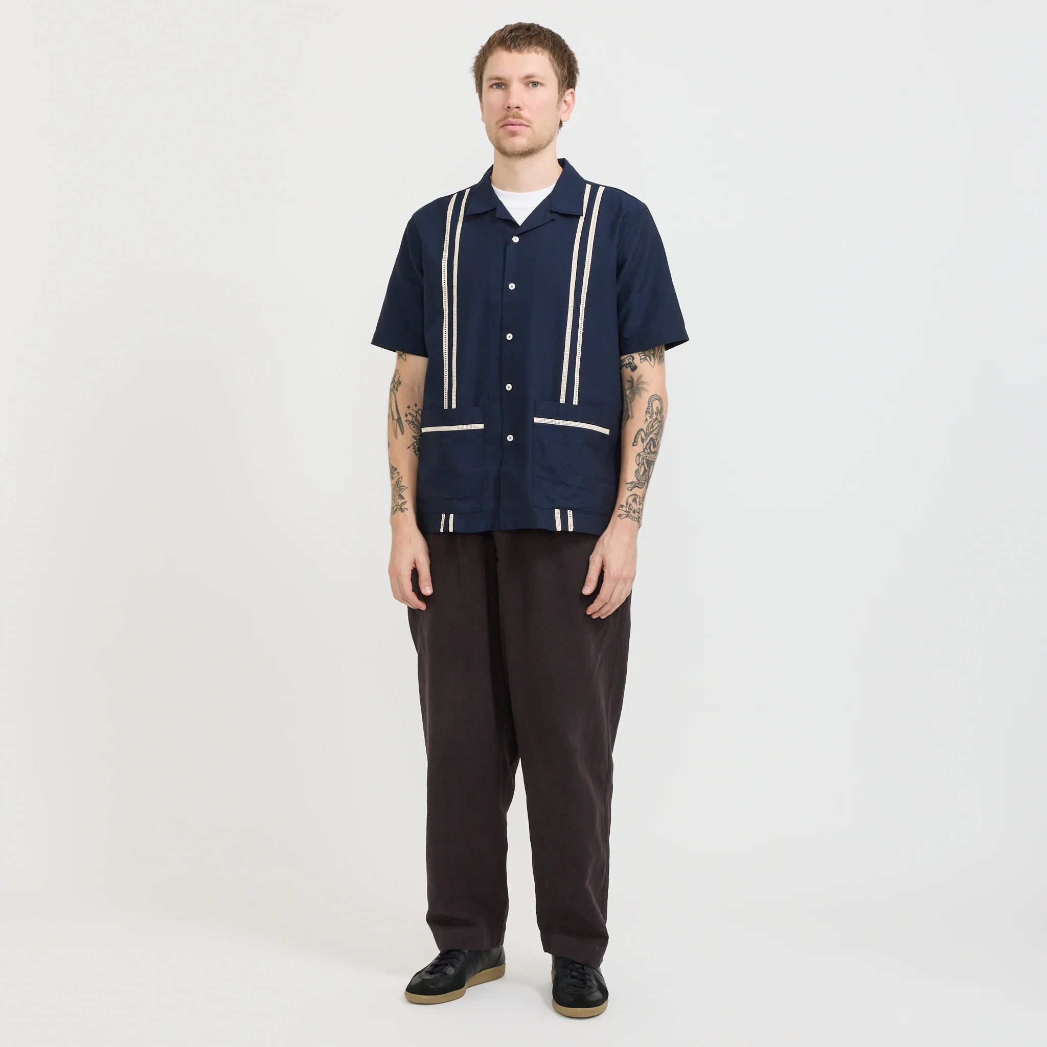 Tropicana Oxford Shirt Navy - Image 6