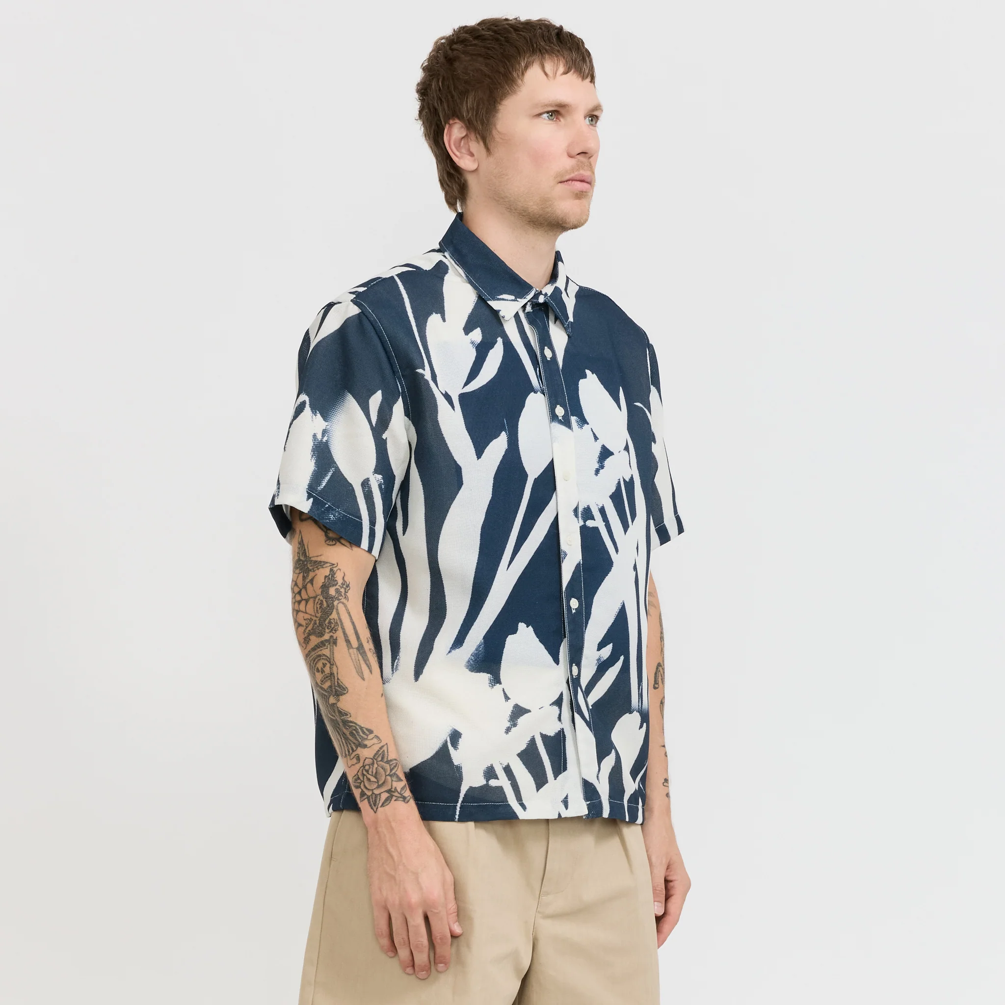 Tulip Short Sleeve Shirt Navy - Image 3