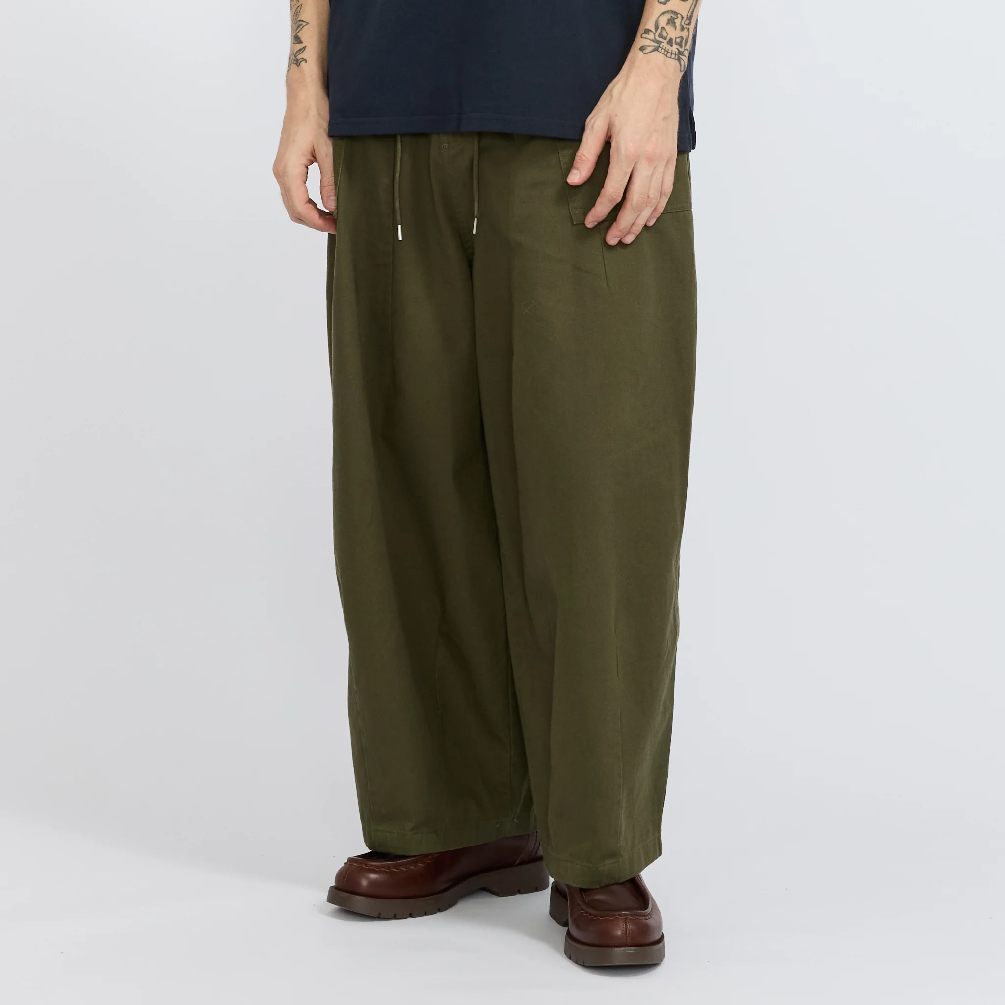 Twill Balloon Pants Olive