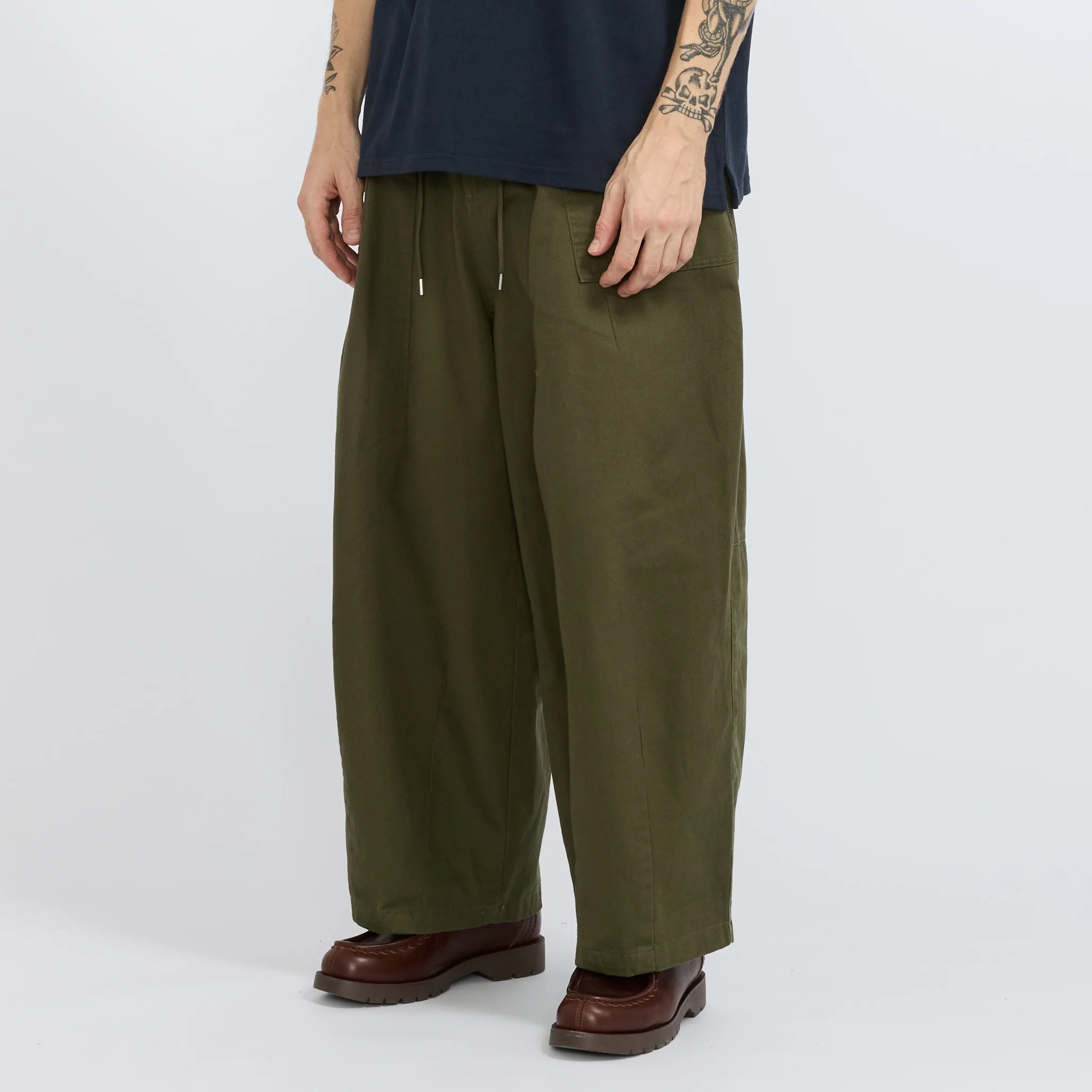 Twill Balloon Pants Olive - Image 8