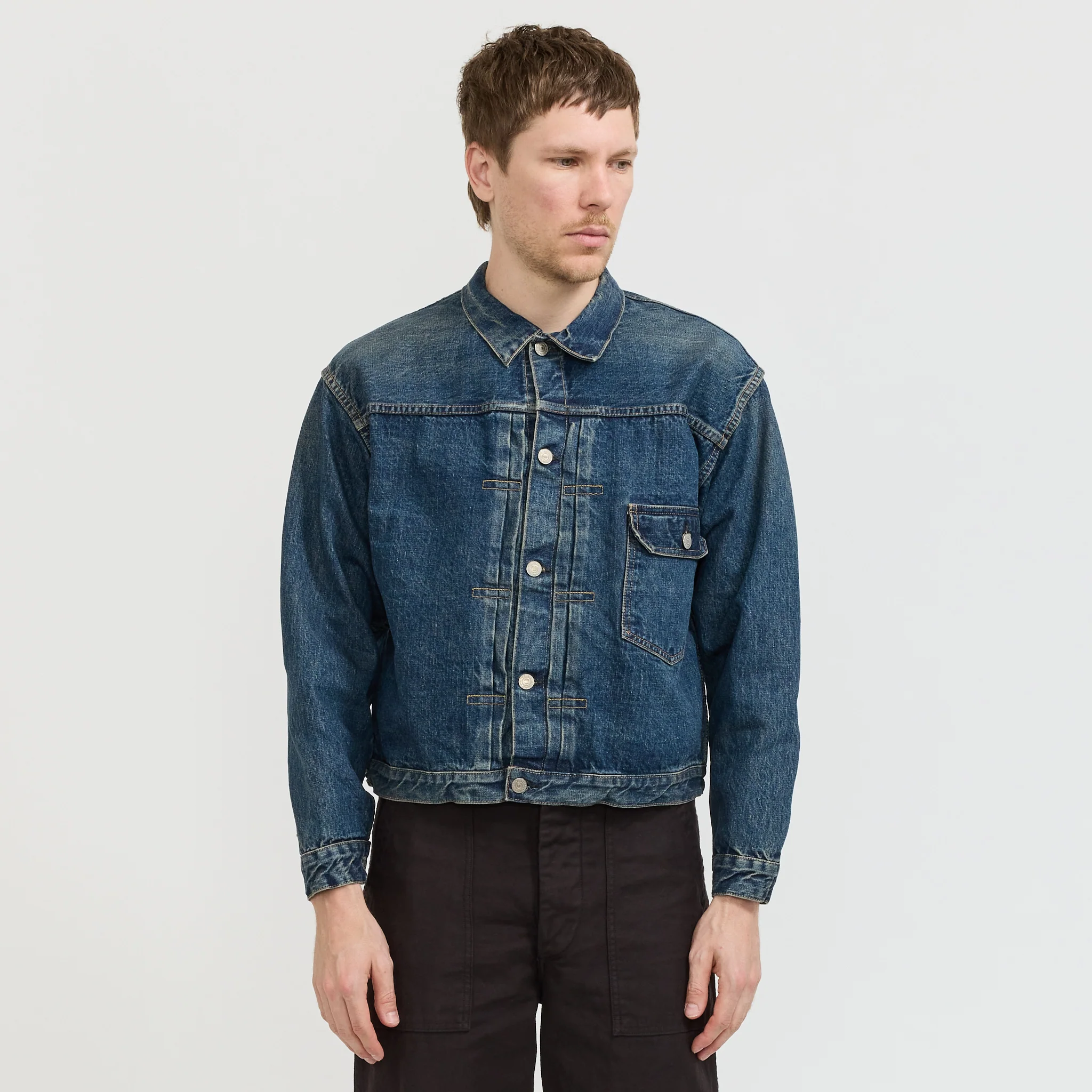 Type 1 40's Pleated Front Jacket Used Wash - Image 3
