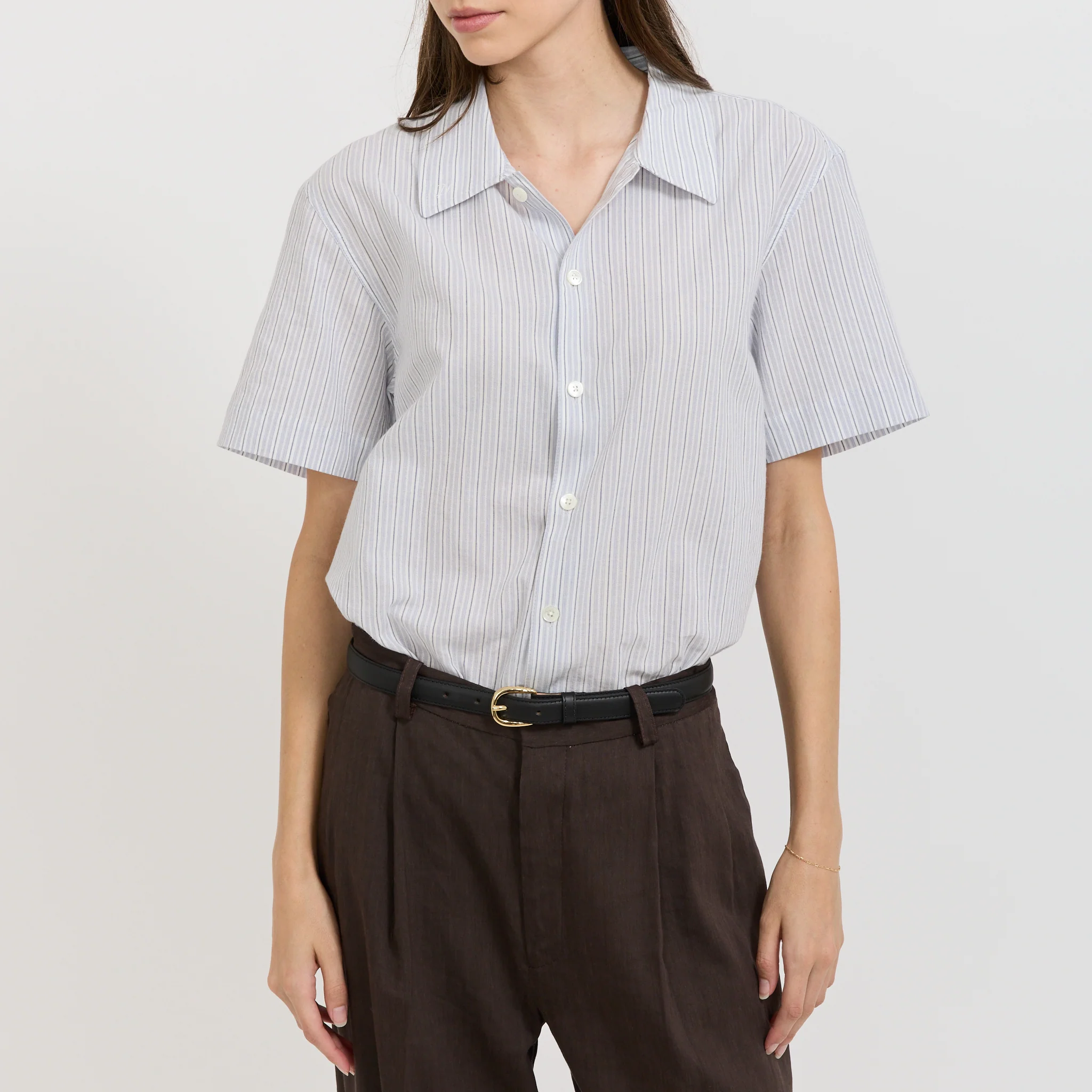 Unisex Holiday Striped Shirt Soft Blue Stripe - Image 5