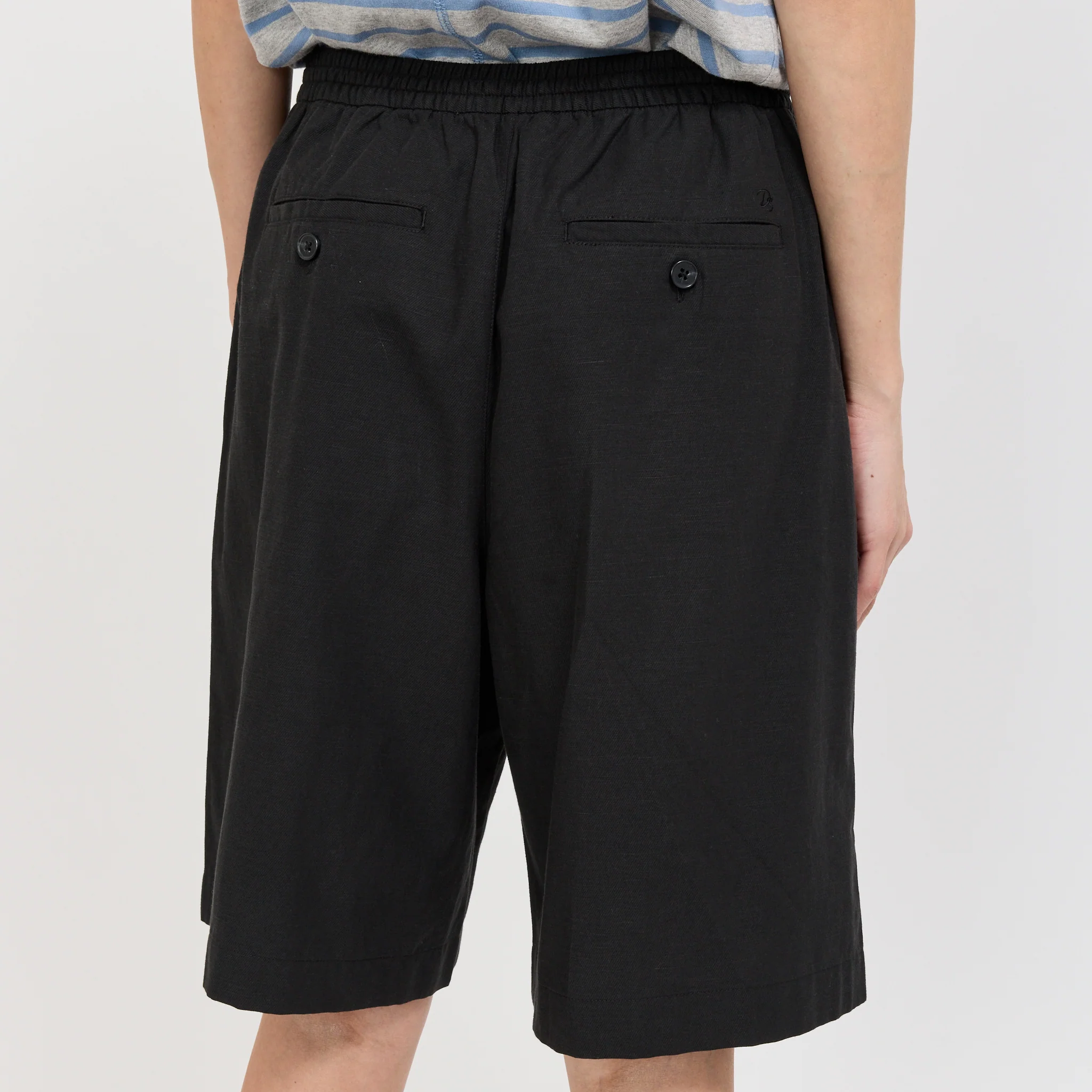 Unisex Pajama Bermuda Shorts Black - Image 6