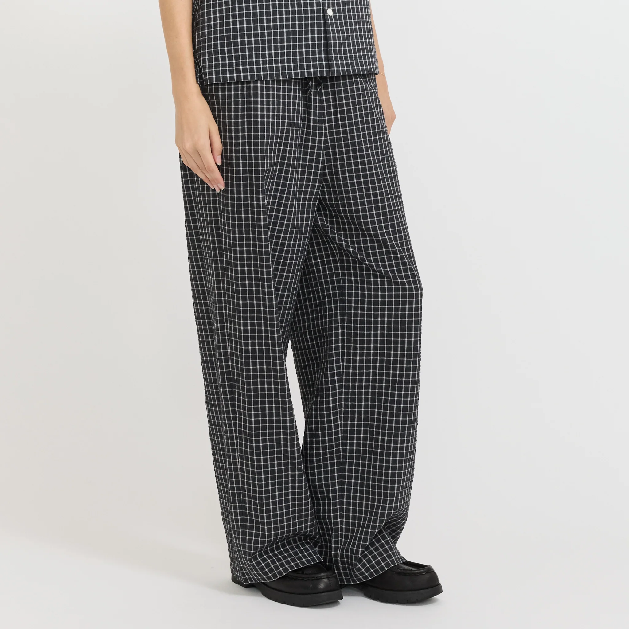 Unisex Pajama Slacks Black Check - Image 3