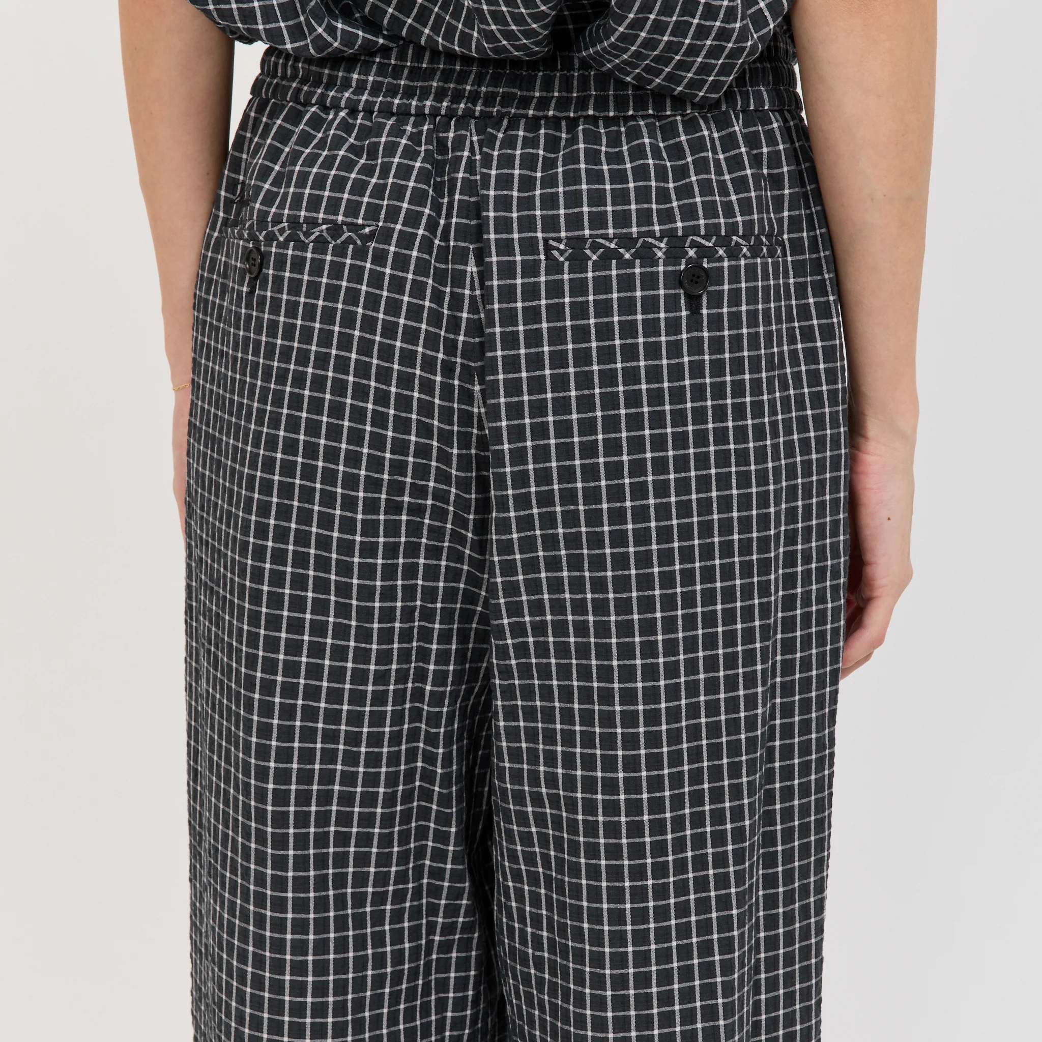 Unisex Pajama Slacks Black Check - Image 6