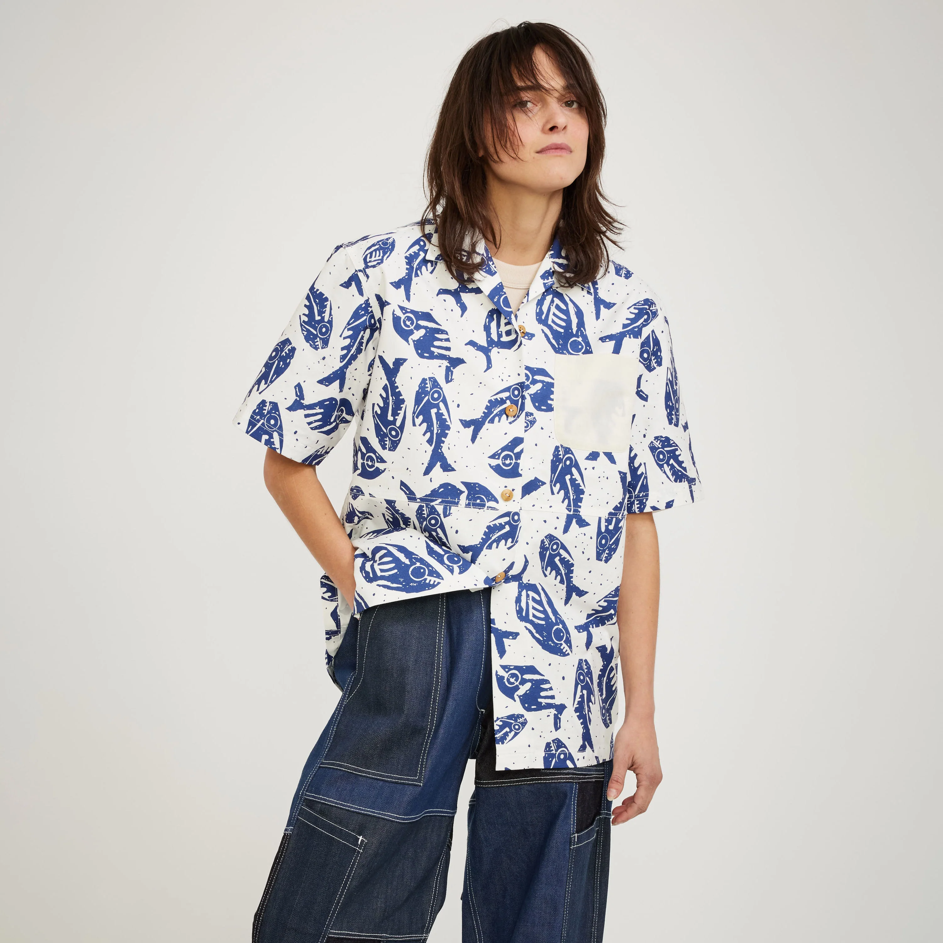 Unisex Rec Shirt Navy/White