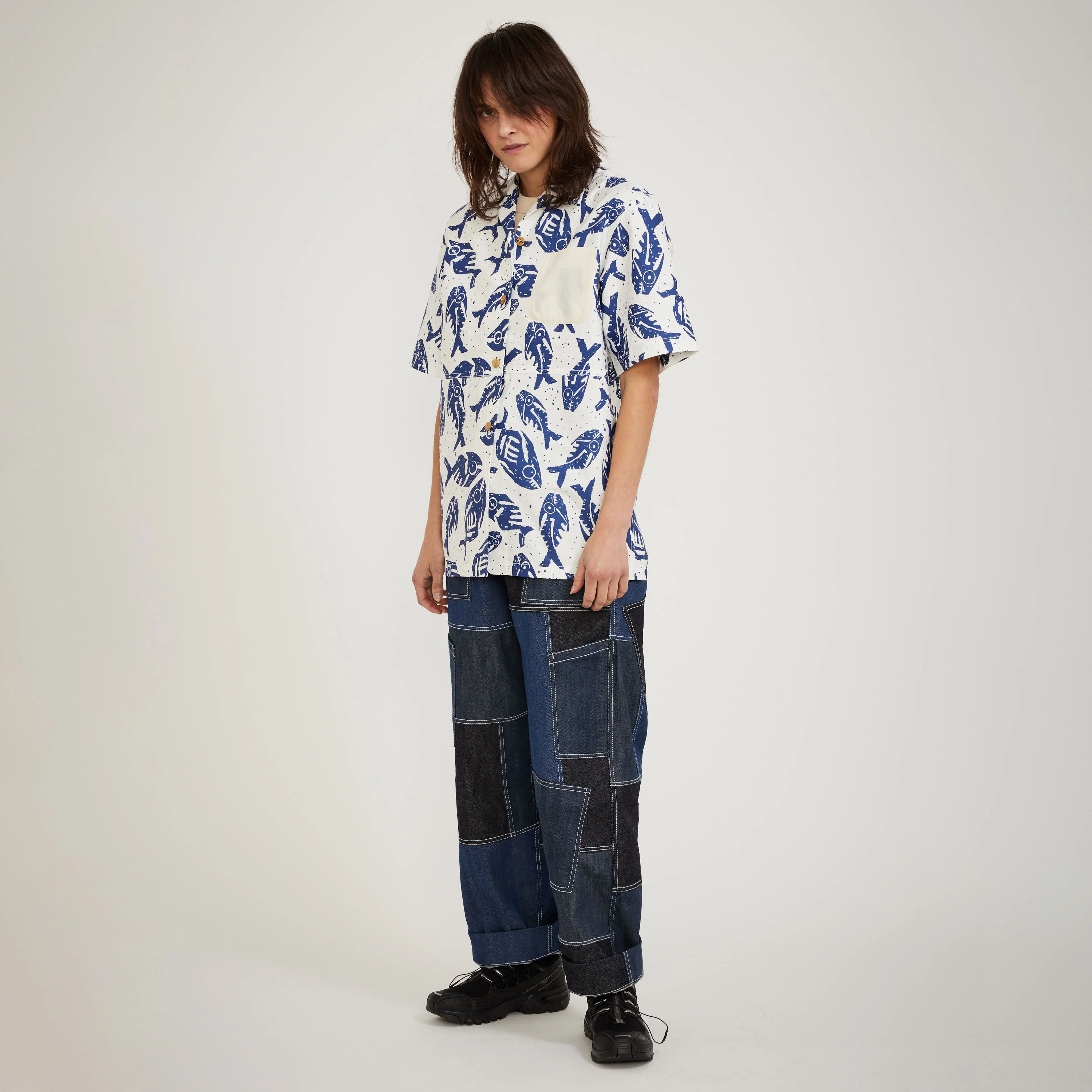 Unisex Rec Shirt Navy/White - Image 2