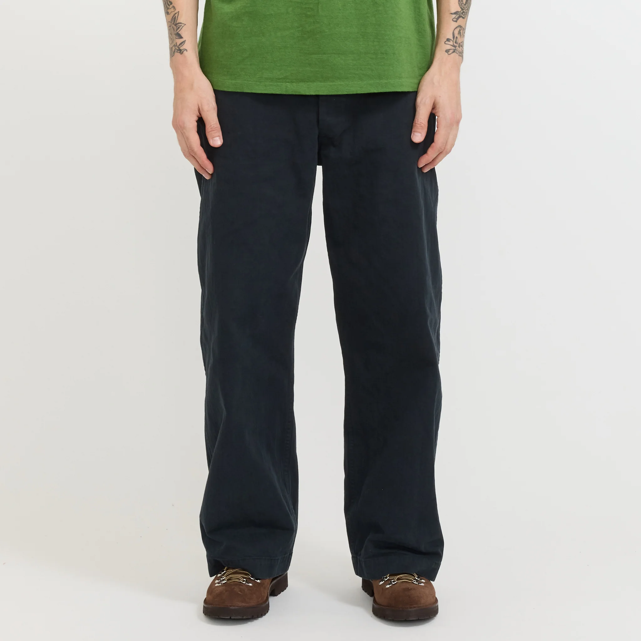 USMC Herringbone Wide Fit Utility Trousers Black - Image 7