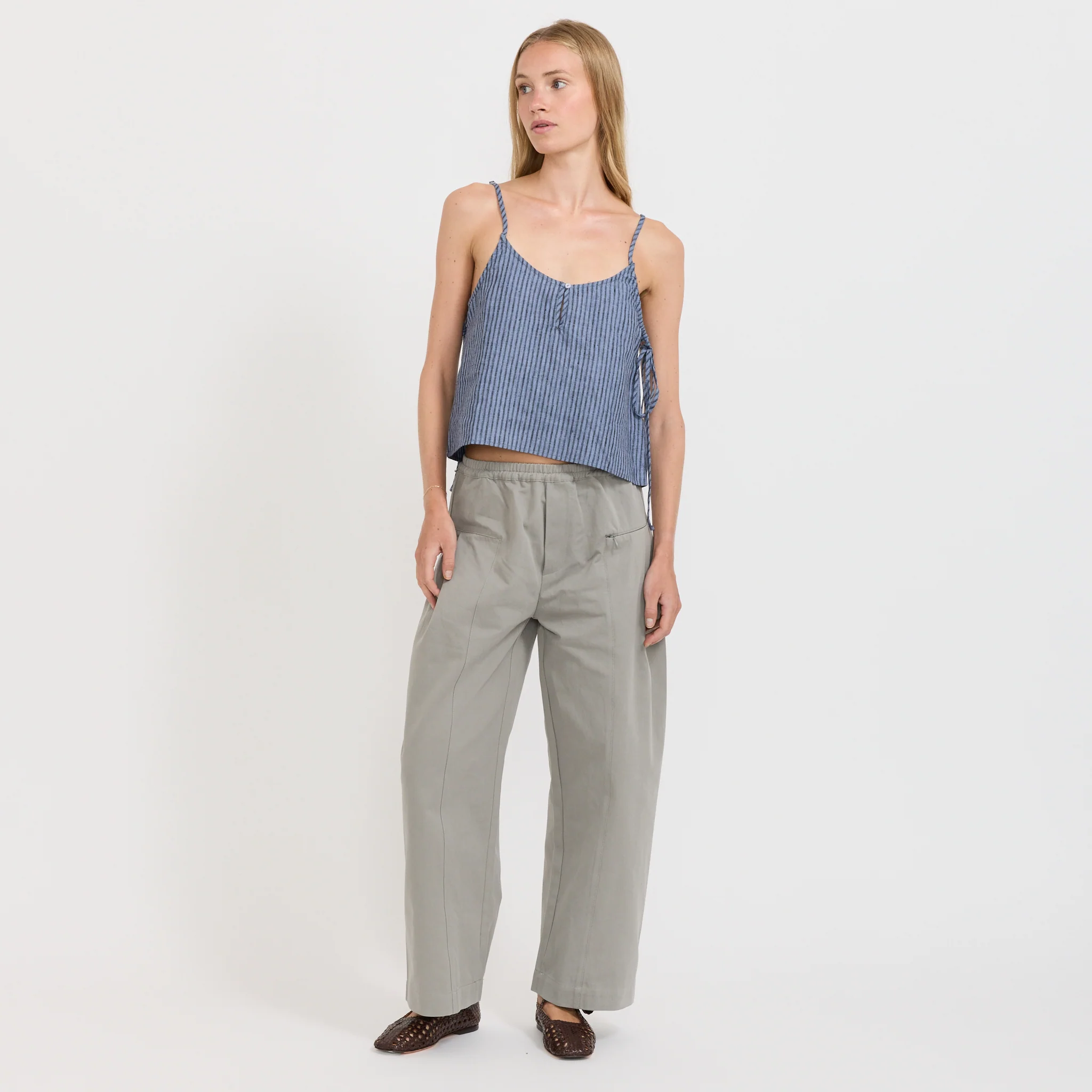 V-Neck Cami Azure Stripe - Image 2