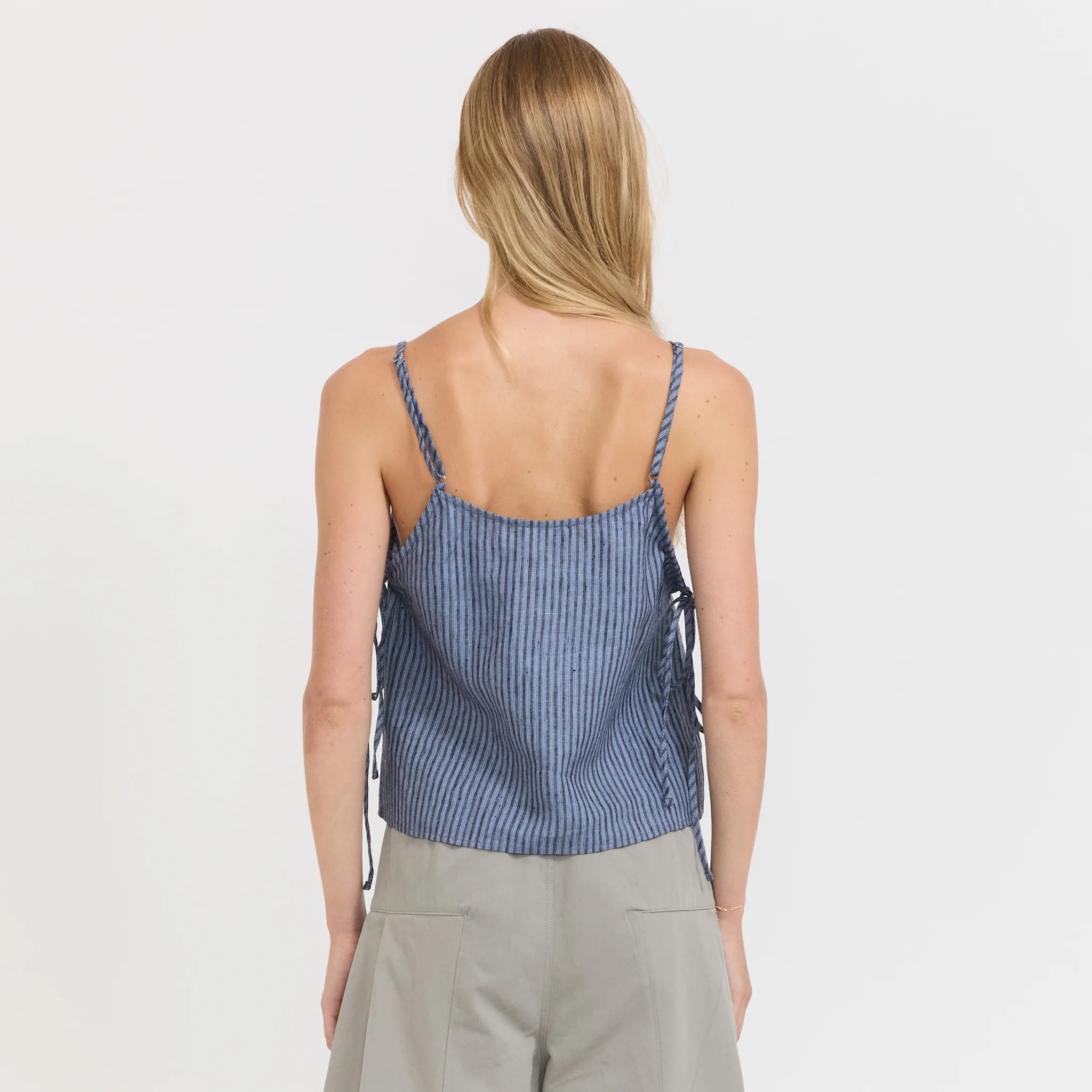 V-Neck Cami Azure Stripe - Image 4