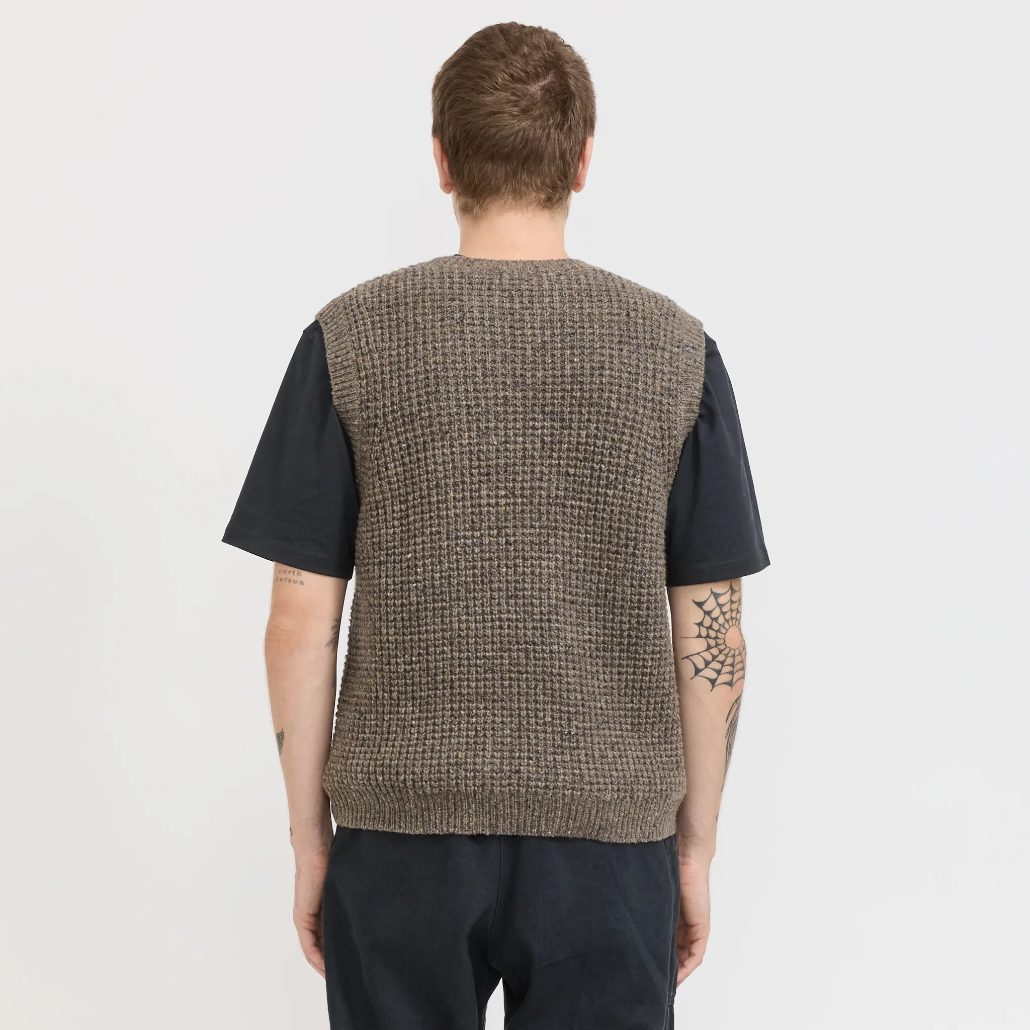 Vee Knit Vest Brown Multi - Image 4