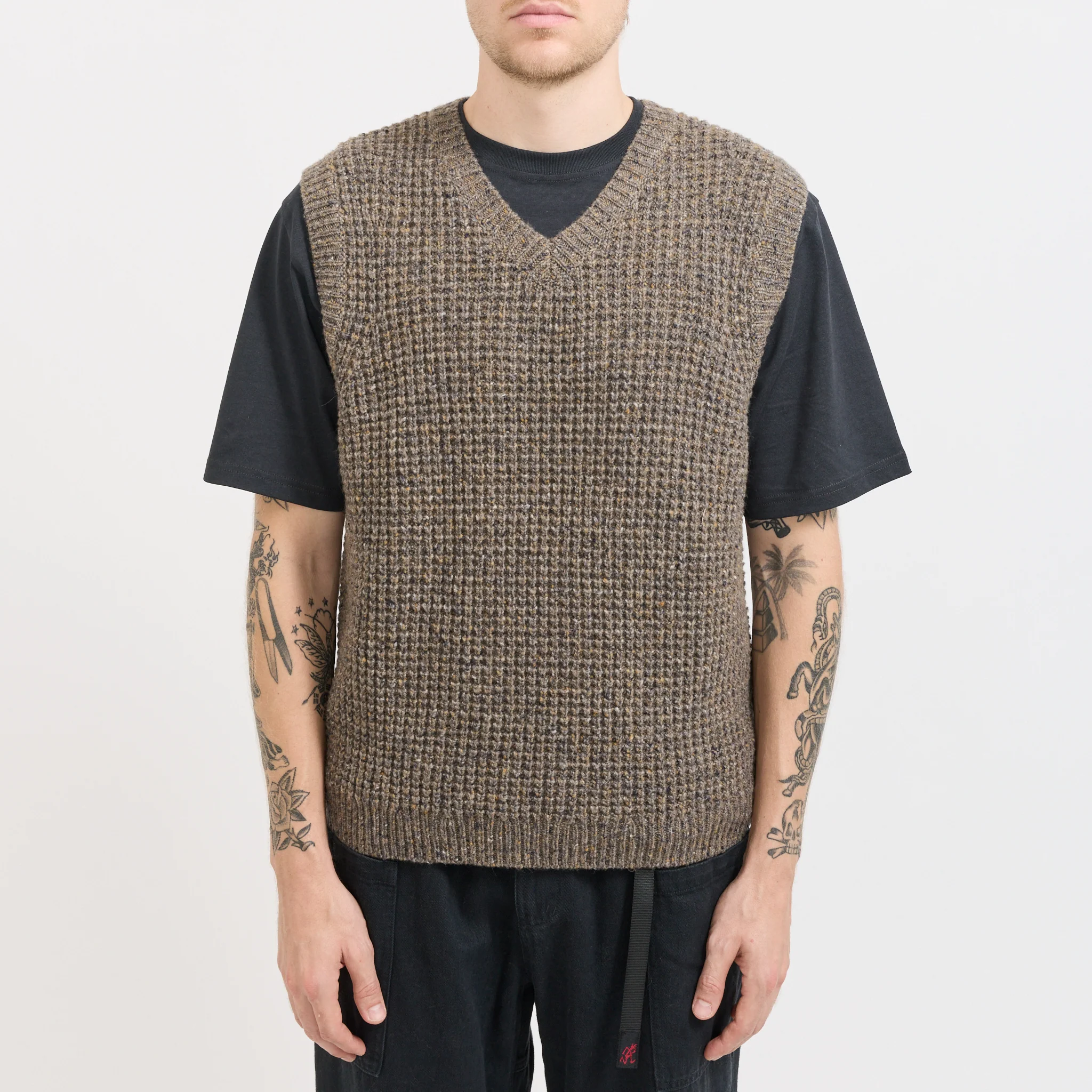 Vee Knit Vest Brown Multi - Image 5