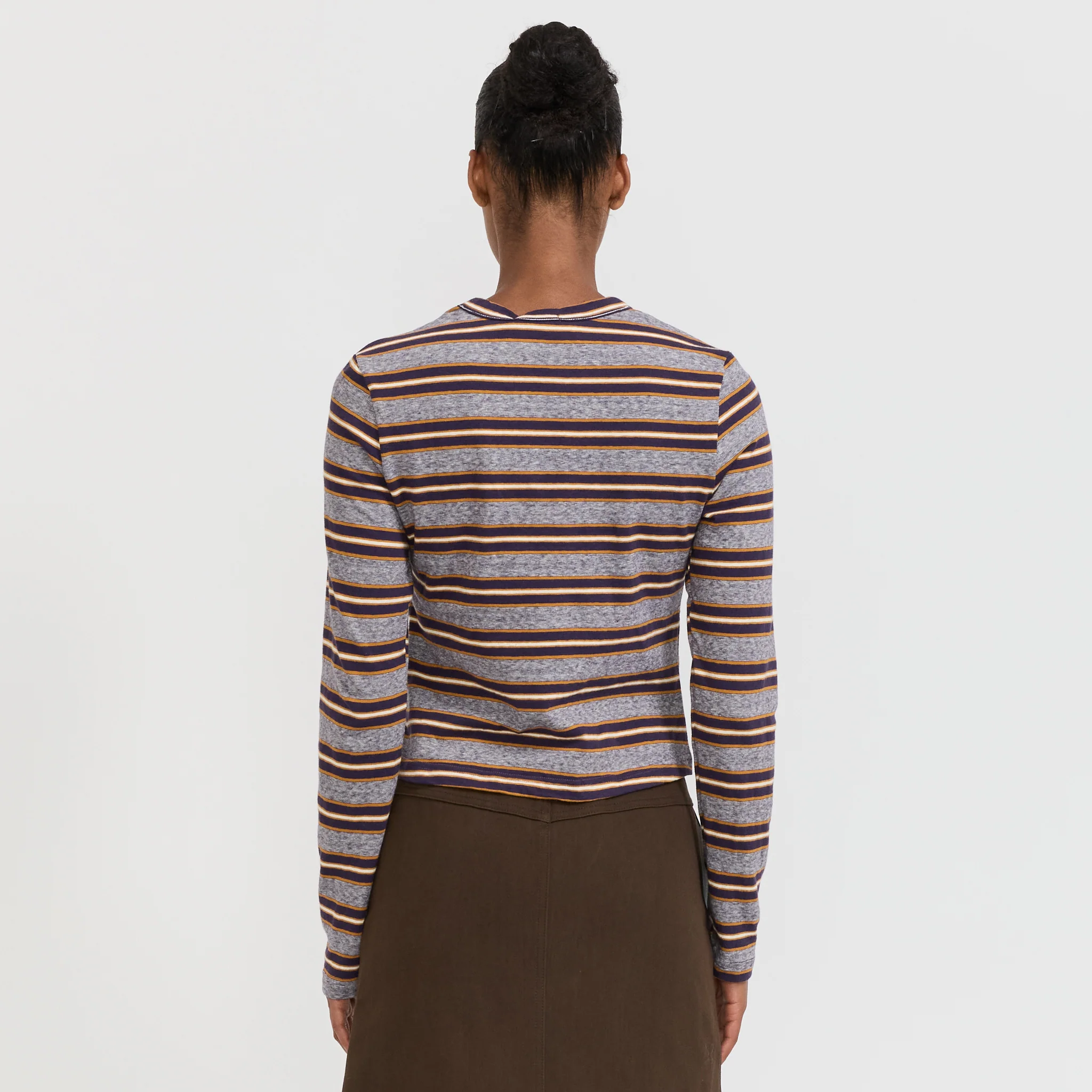 Vintage Stripe Baby L/S T-Shirt Purple/Gold Stripe - Image 4