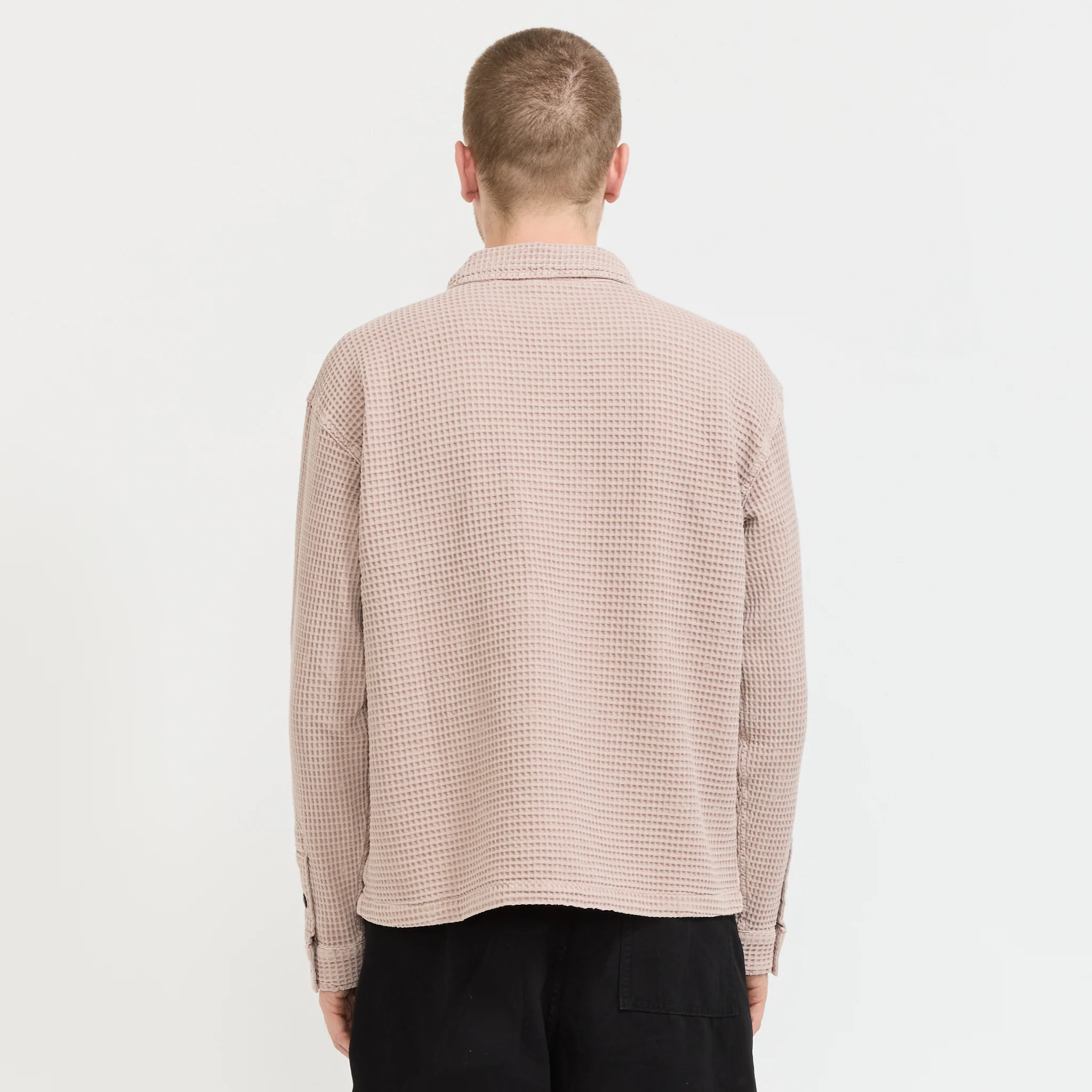 Waffle Button Front Shirt Sand - Image 4