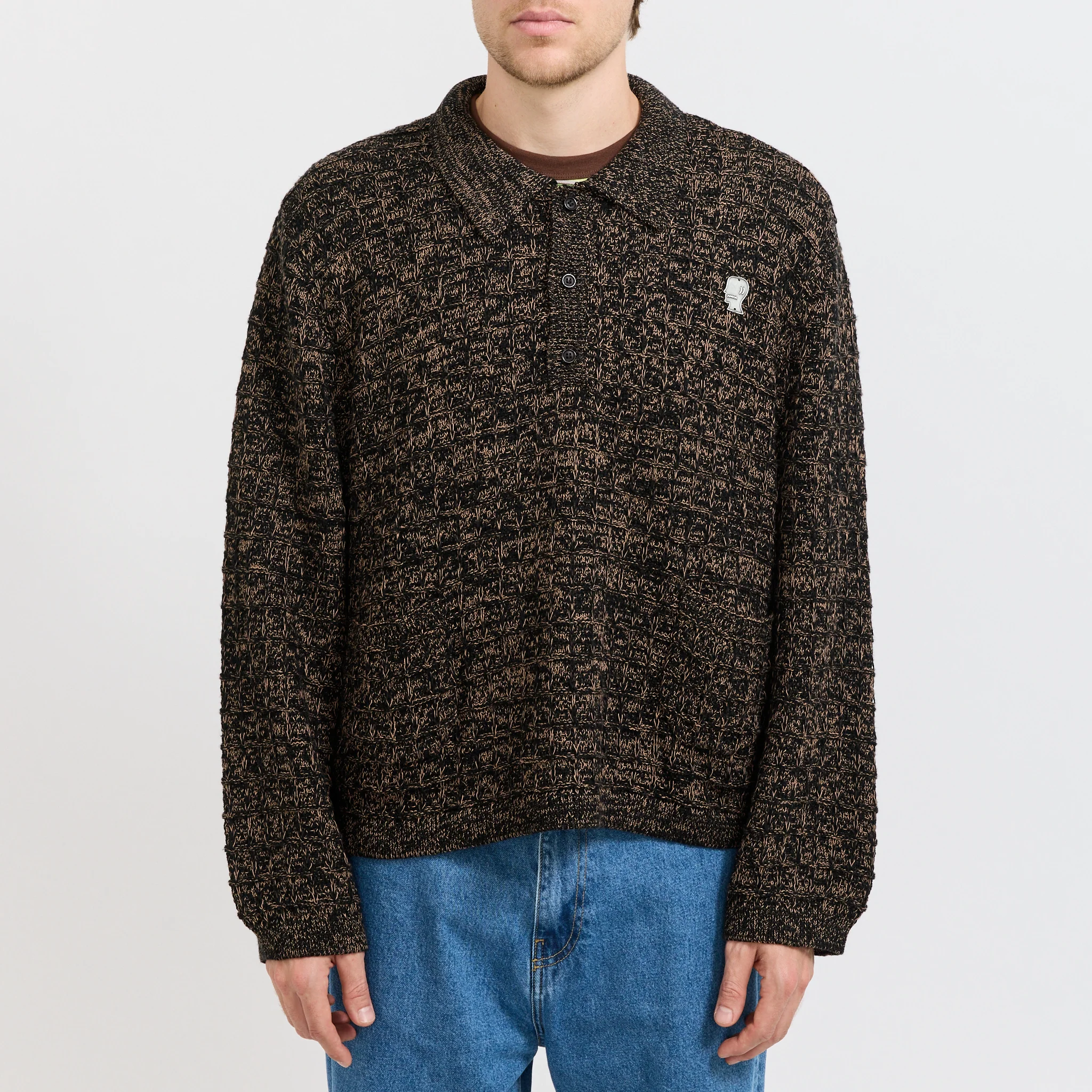 Waffle Pullover Sweater Charcoal - Image 5