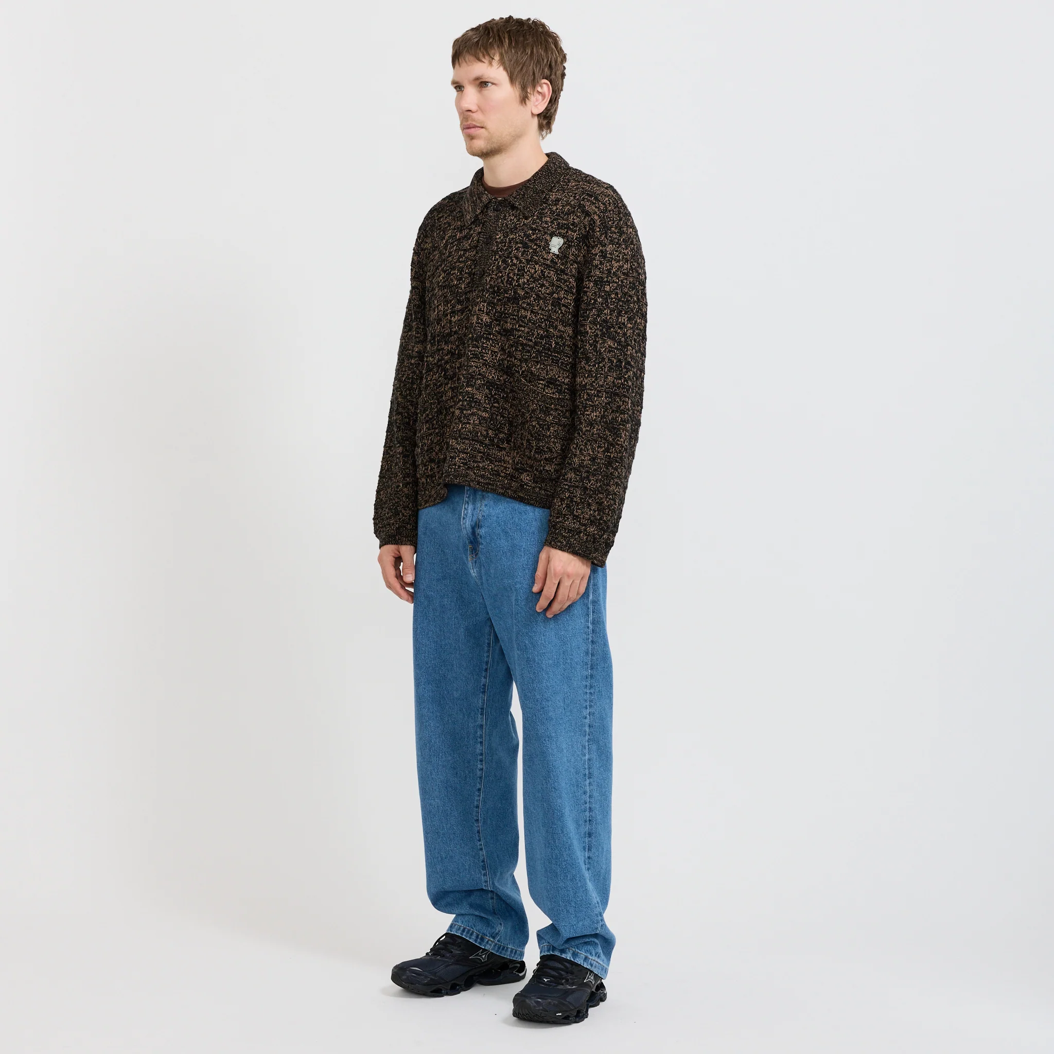 Waffle Pullover Sweater Charcoal - Image 7