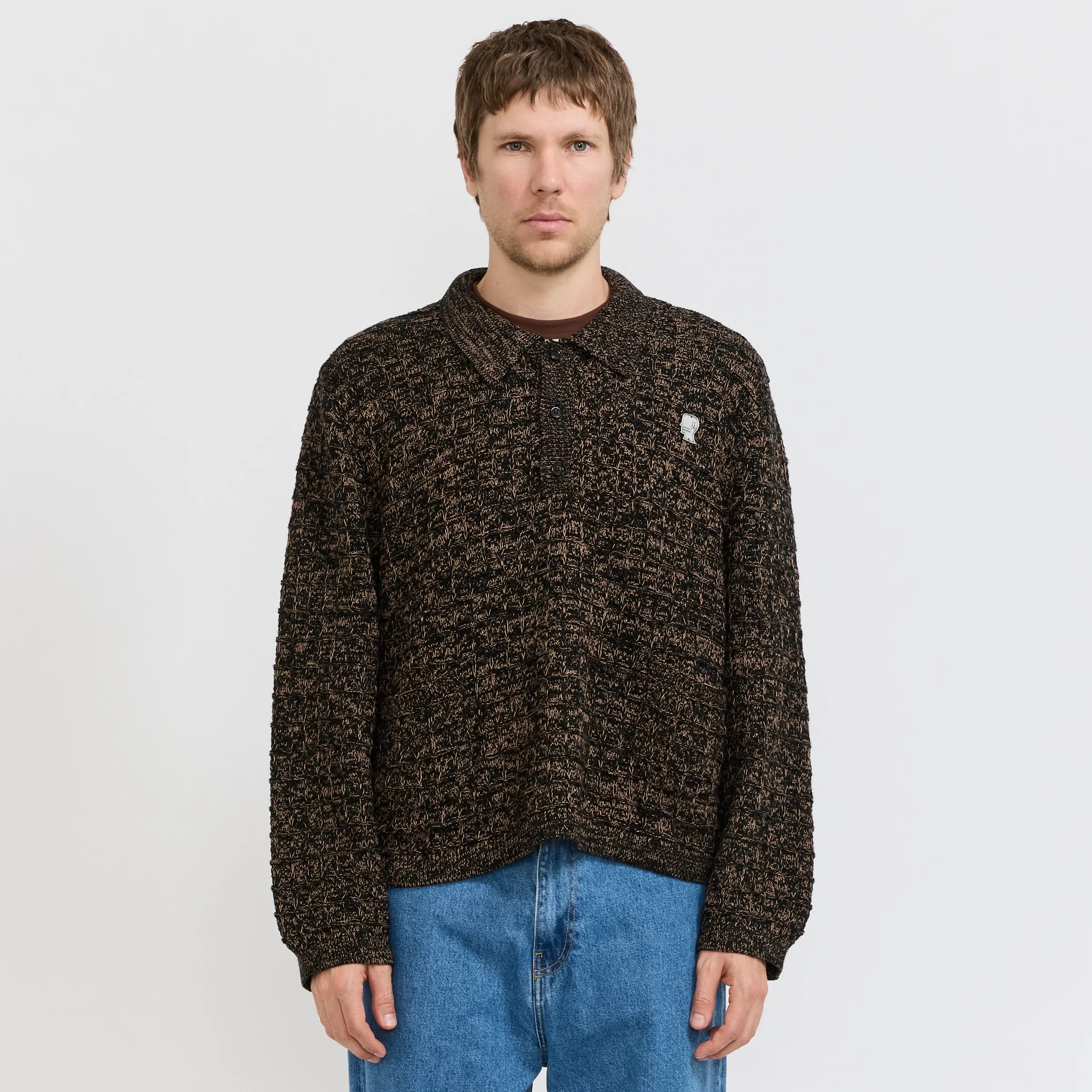 Waffle Pullover Sweater Charcoal - Image 8
