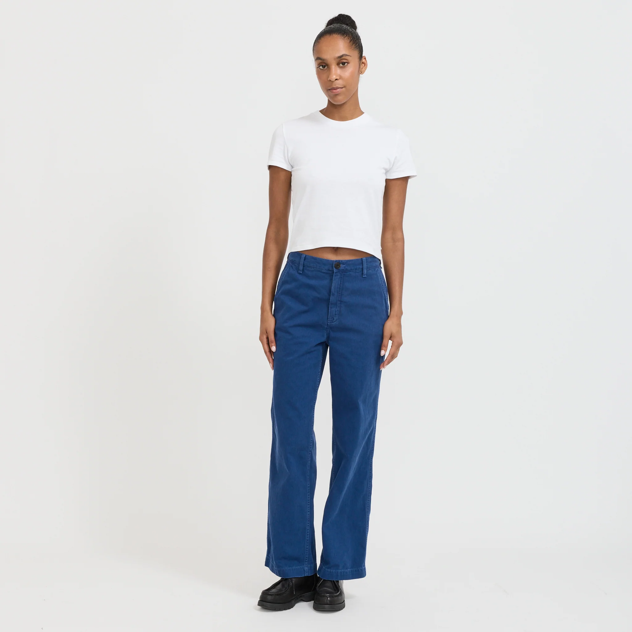 Wendy Herringbone Denim Pants Blue - Image 2