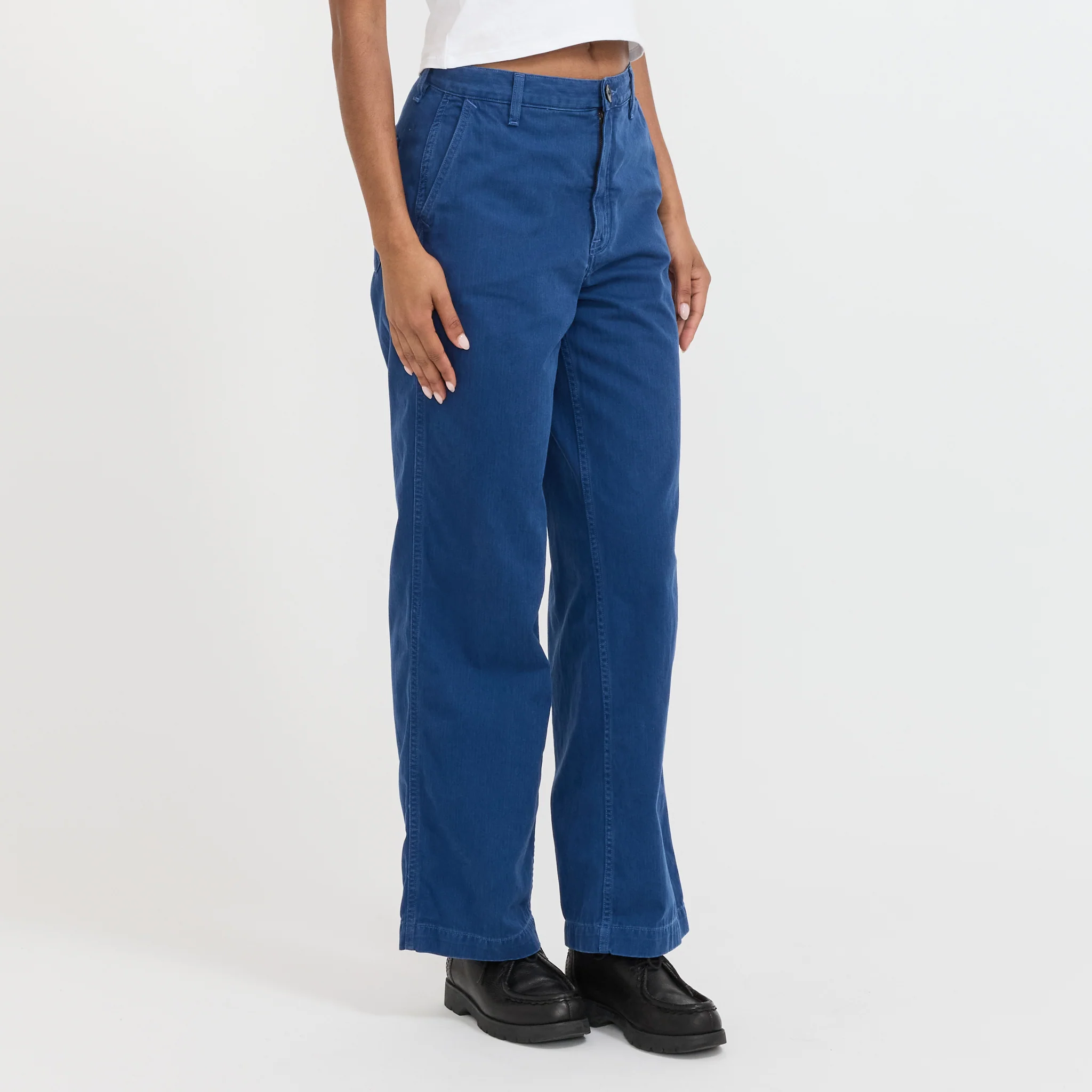 Wendy Herringbone Denim Pants Blue - Image 3
