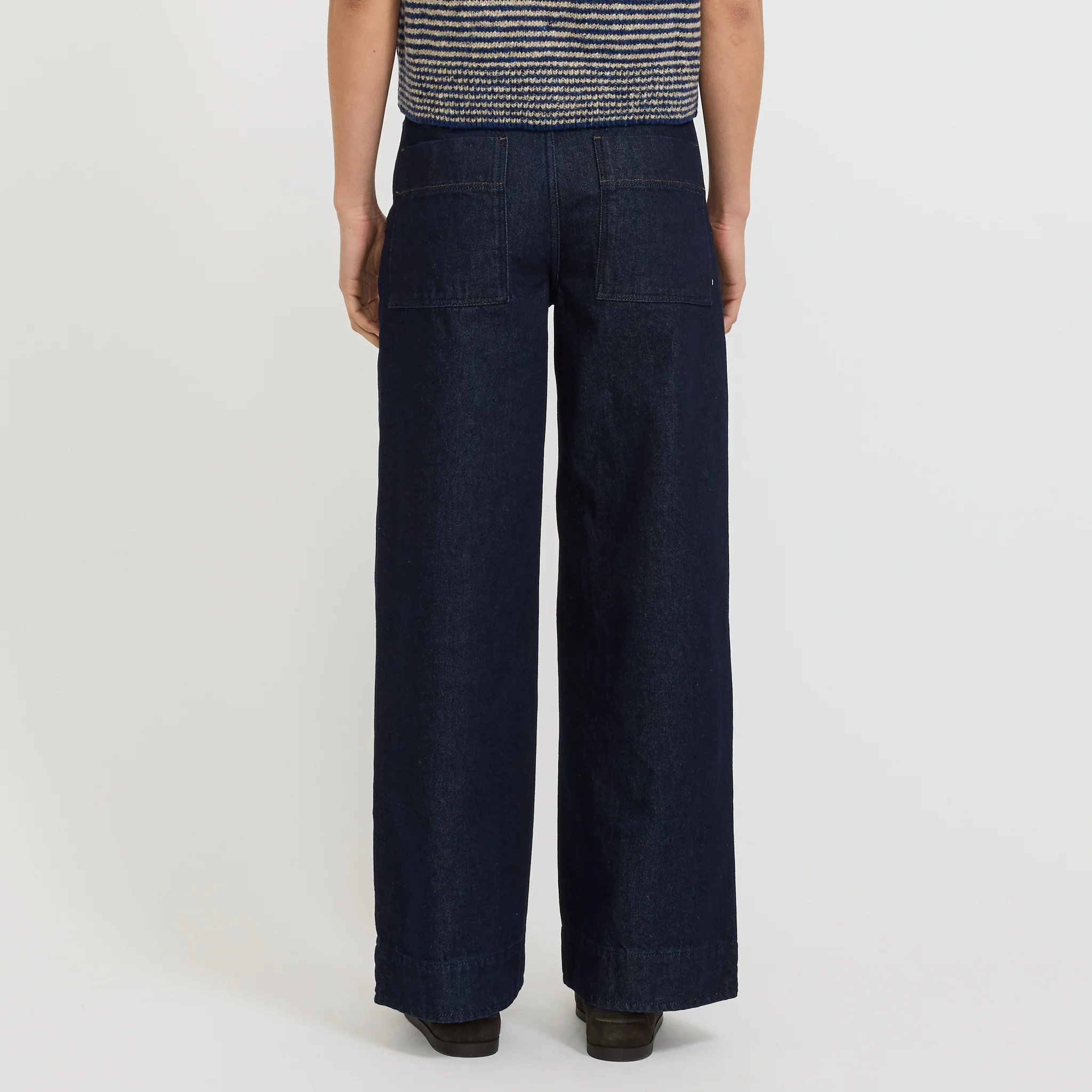 Wide Leg Denim Trousers Indigo - Image 4