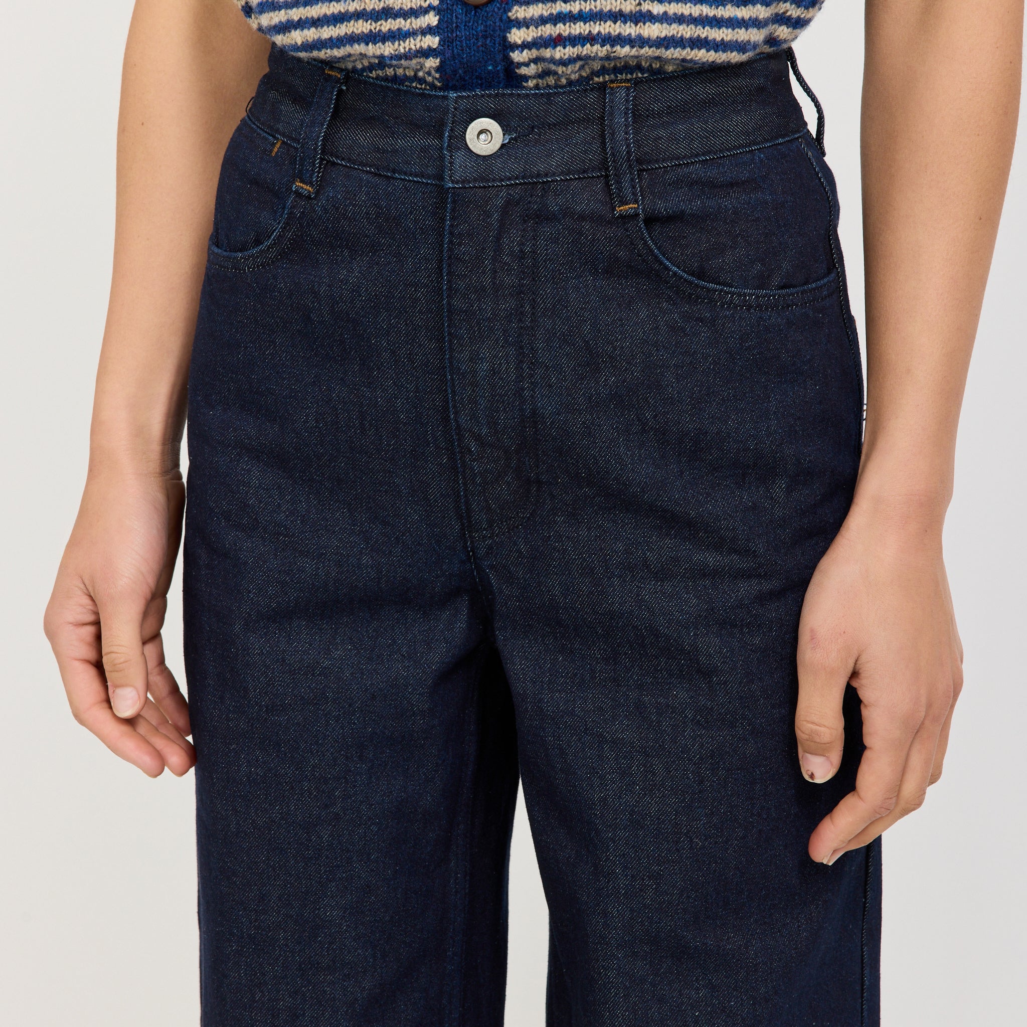 Wide Leg Denim Trousers Indigo - Image 5