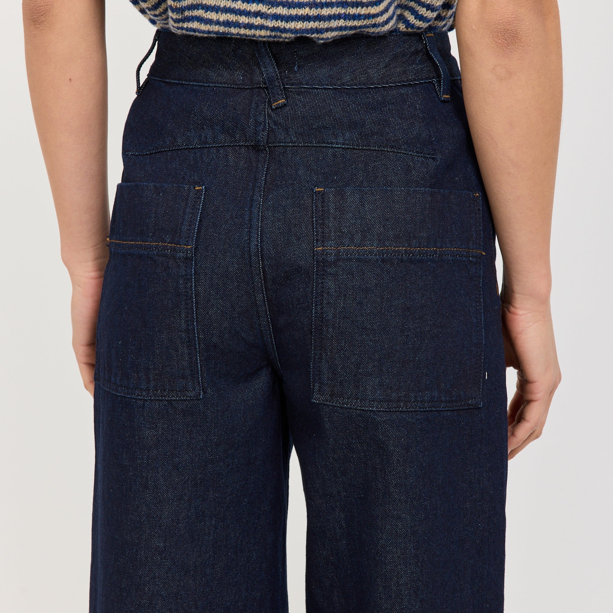 Wide Leg Denim Trousers Indigo - Image 6