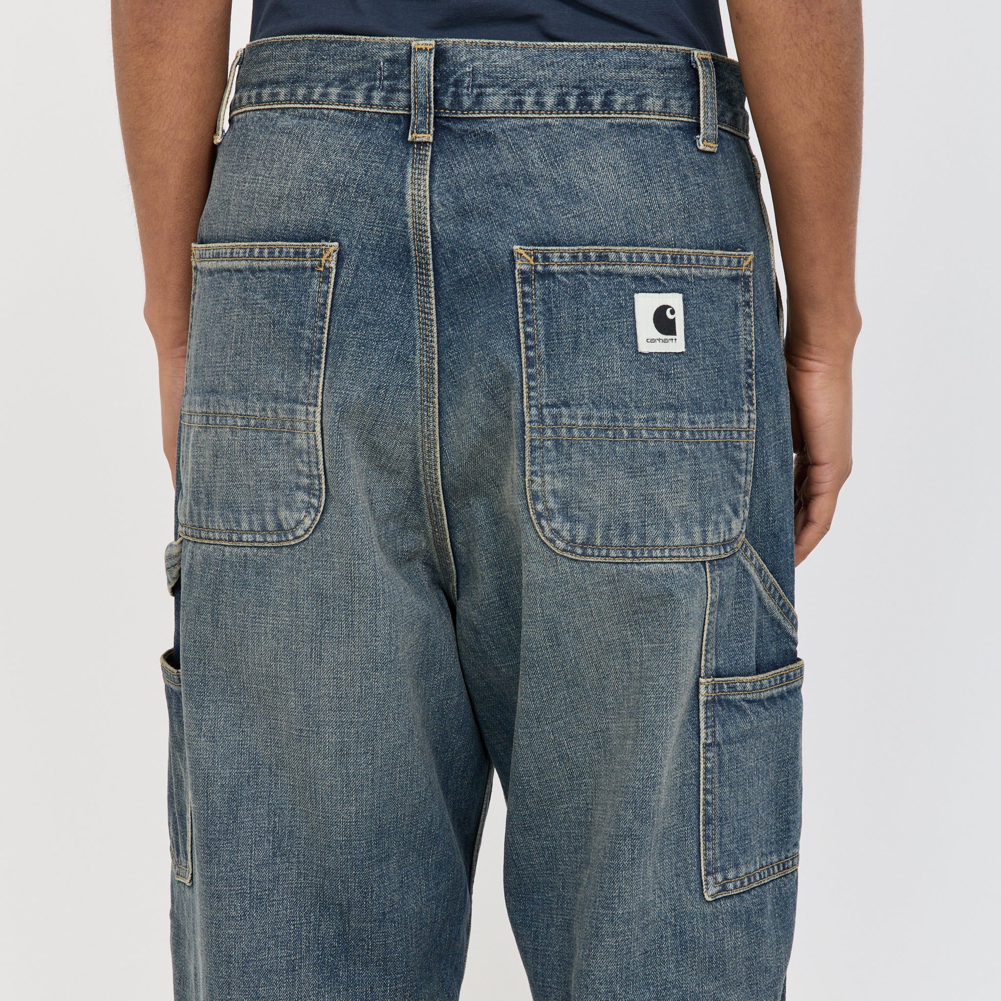 Women's Brandon Single Knee Pant Blue Worn Used Wash - Image 6