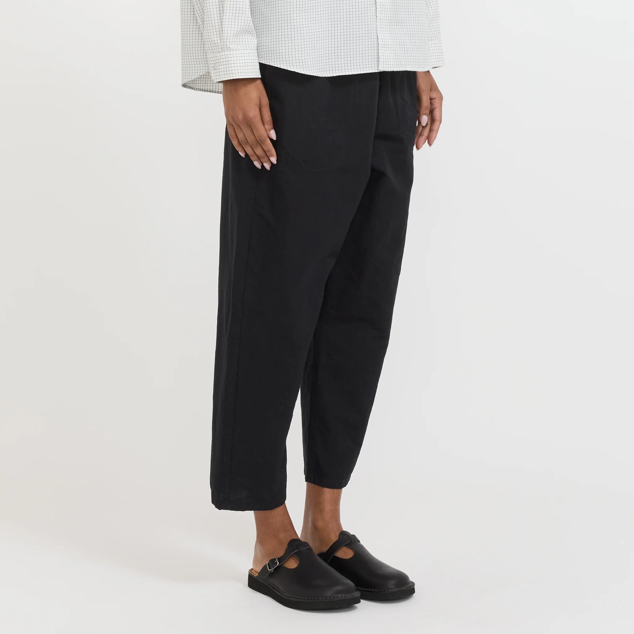 Womens Easy Pants Cotton/Linen Weather Cloth Black - Image 3