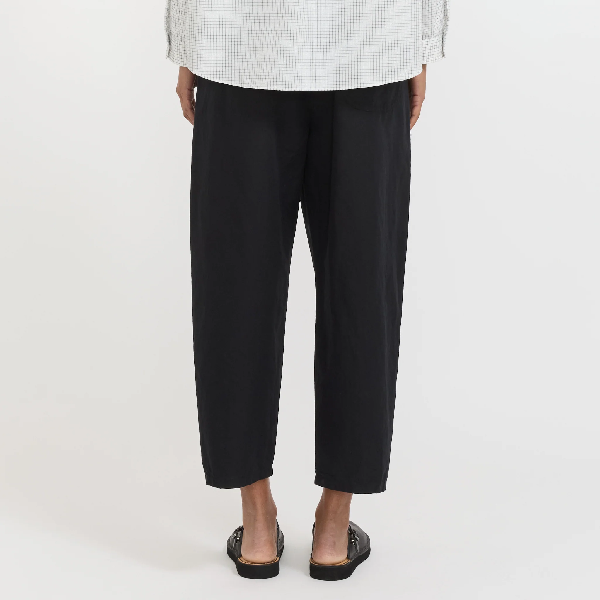 Womens Easy Pants Cotton/Linen Weather Cloth Black - Image 4