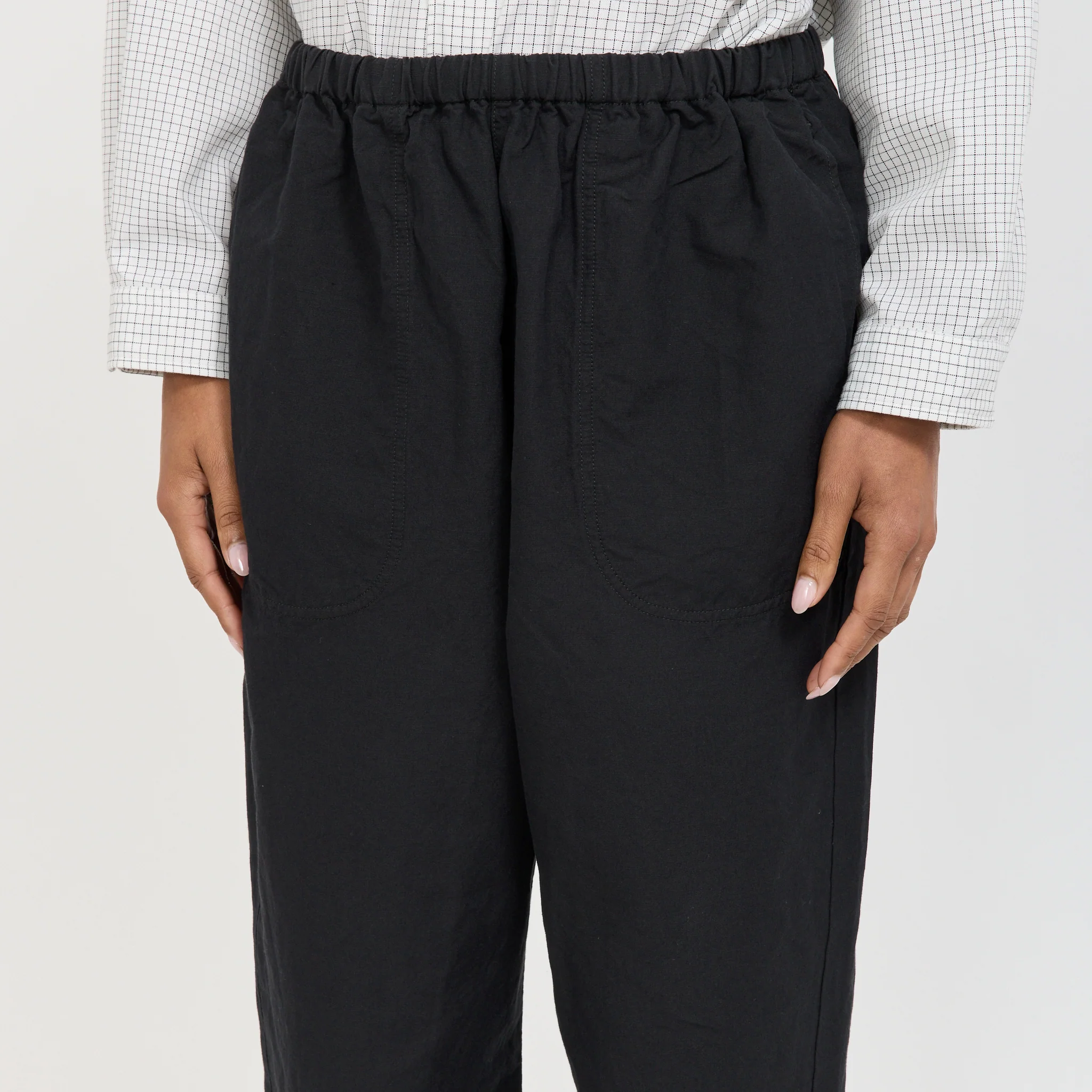 Womens Easy Pants Cotton/Linen Weather Cloth Black - Image 5