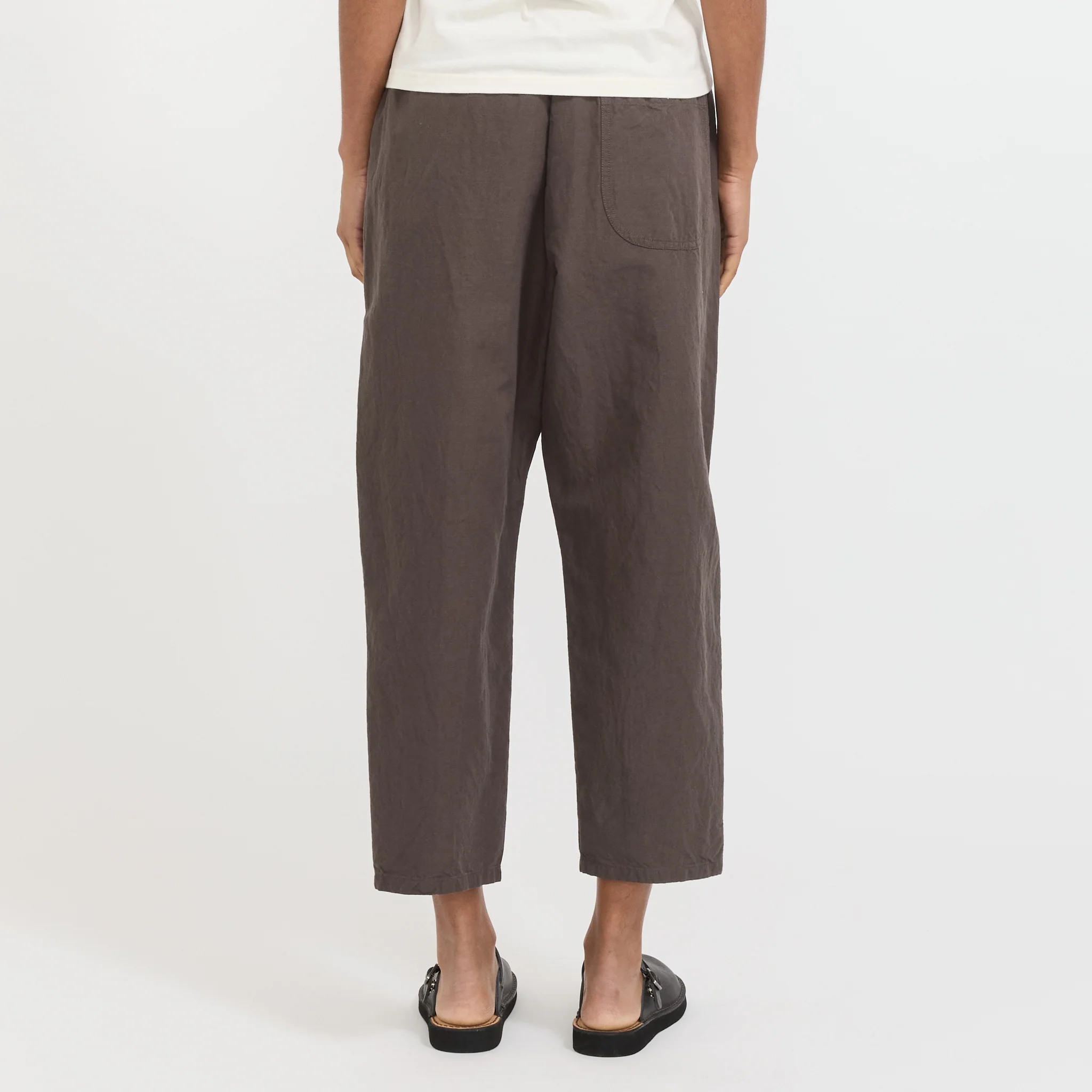 Womens Easy Pants Cotton/Linen Weather Cloth Charcoal - Image 4