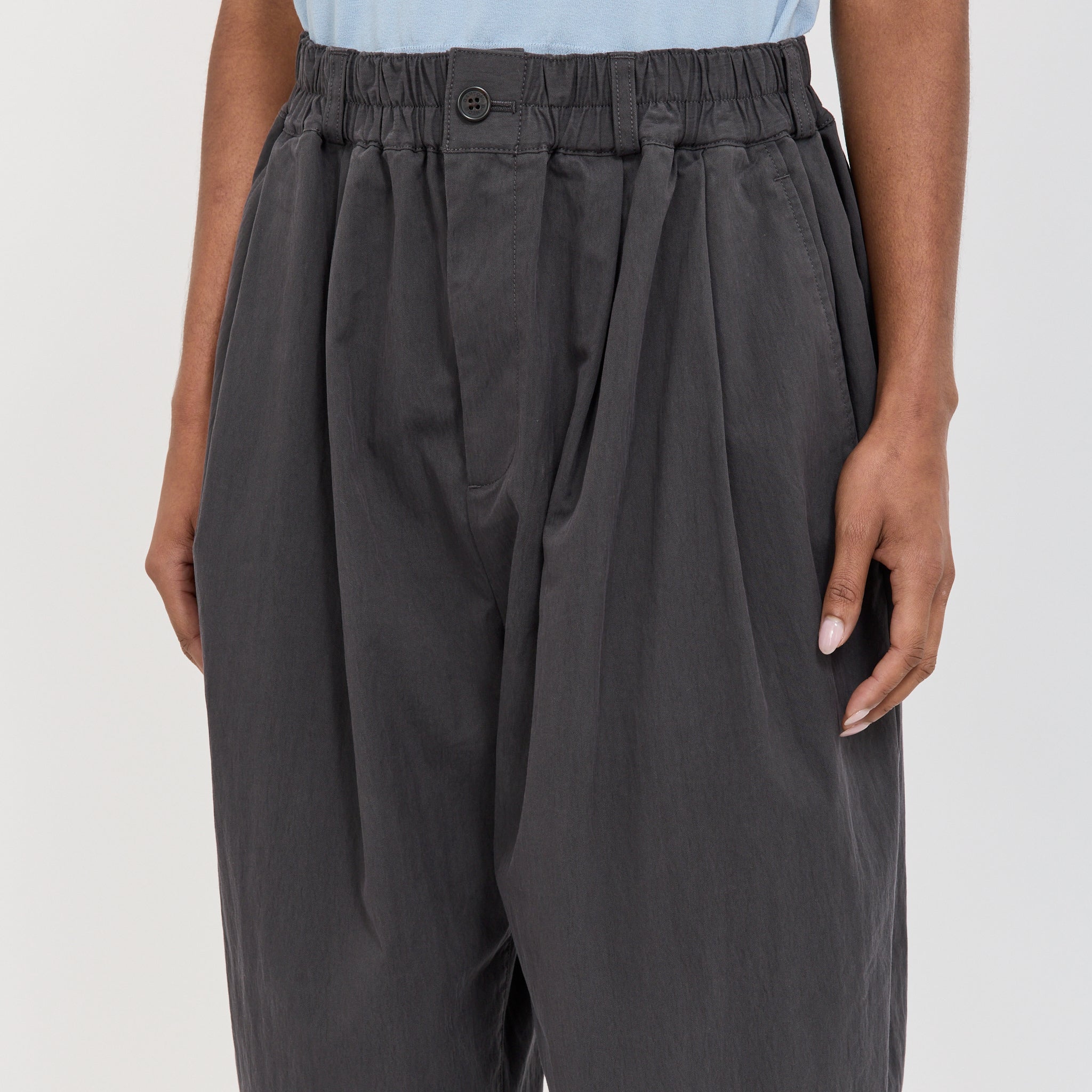 Womens Easy Pants Cotton/Nylon Twill Charcoal - Image 5