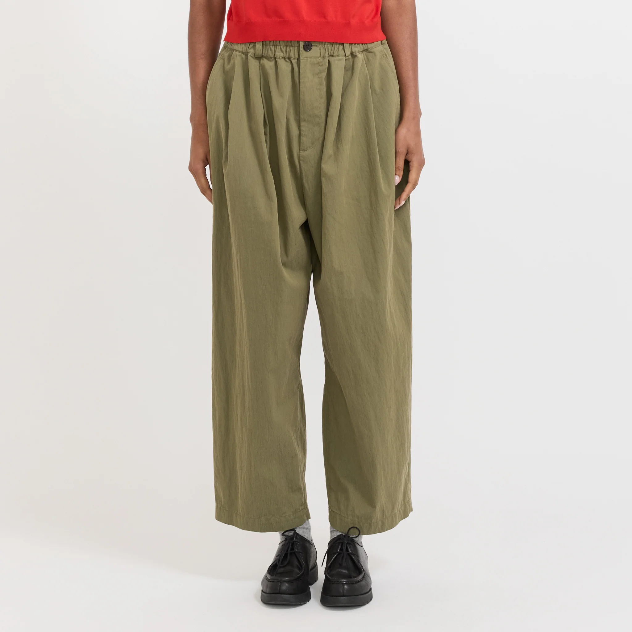 Womens Easy Pants Cotton/Nylon Twill Olive
