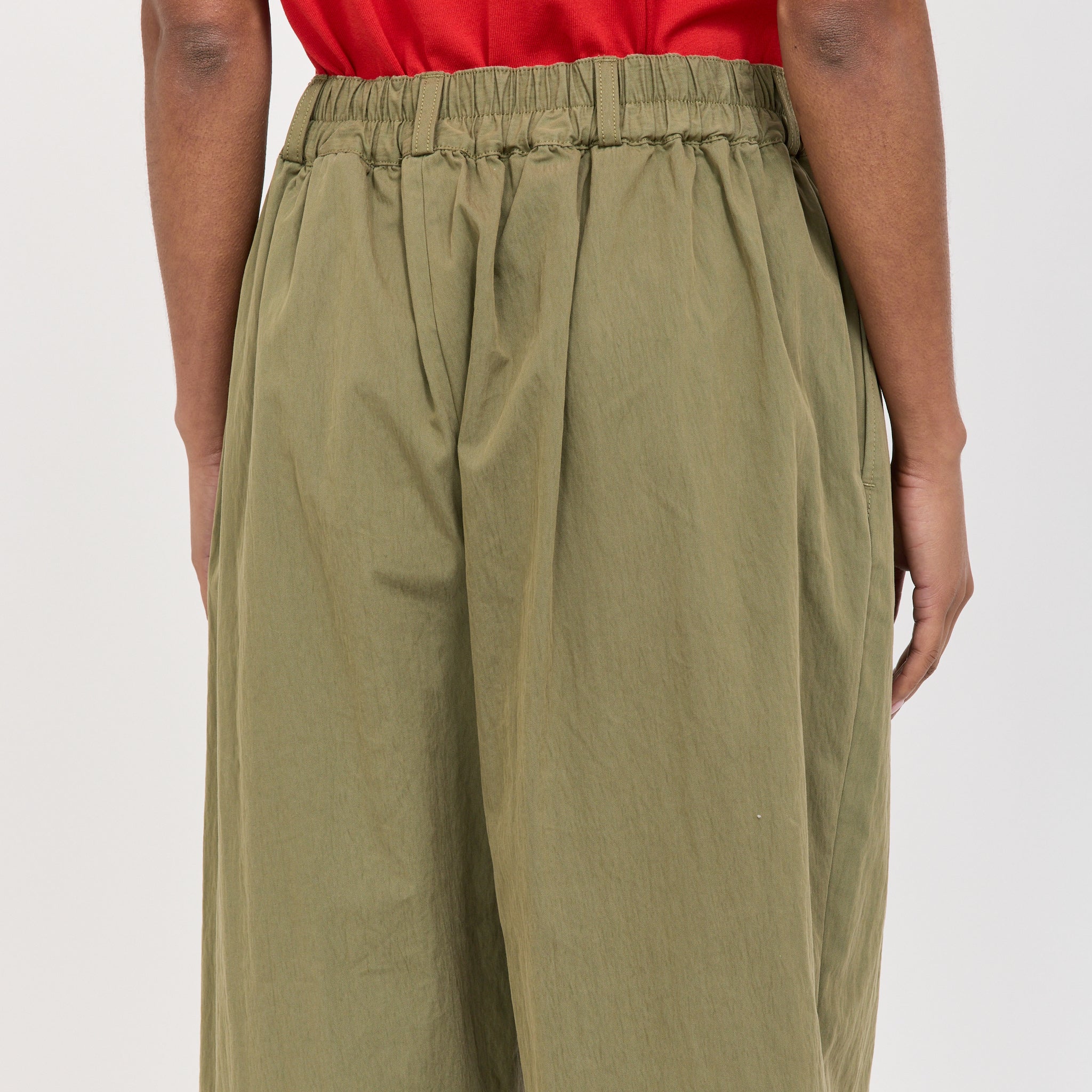 Womens Easy Pants Cotton/Nylon Twill Olive - Image 6