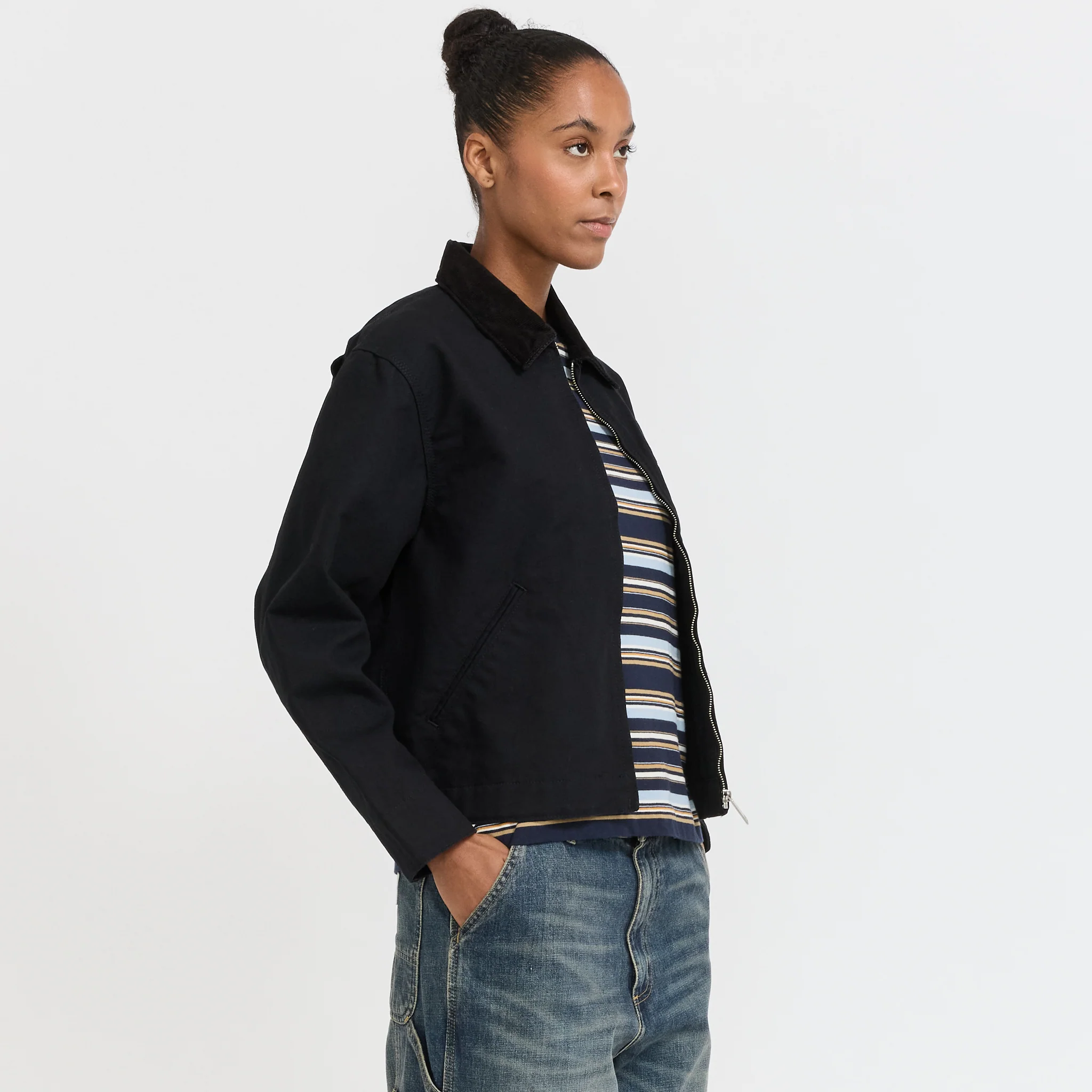 Women's OG Detroit Jacket Black/Black Rinsed - Image 3