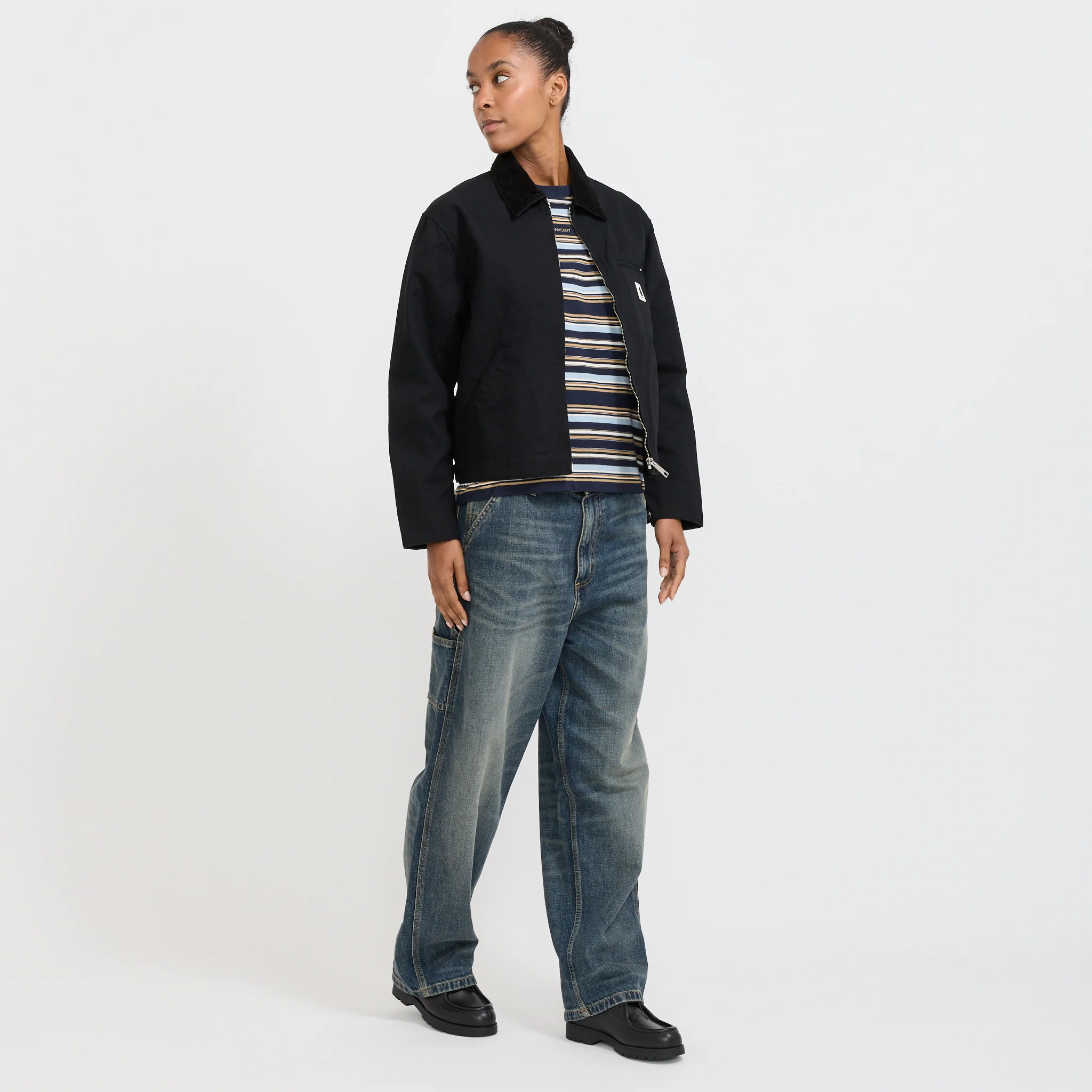 Women's OG Detroit Jacket Black/Black Rinsed - Image 7