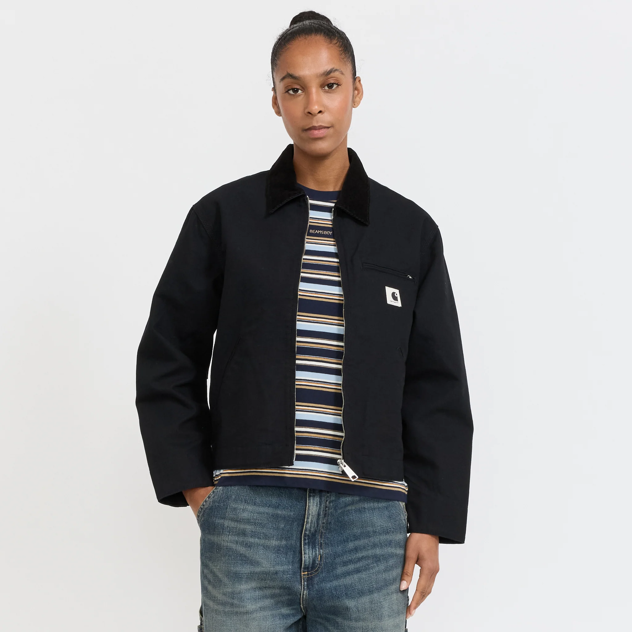 Women's OG Detroit Jacket Black/Black Rinsed - Image 8