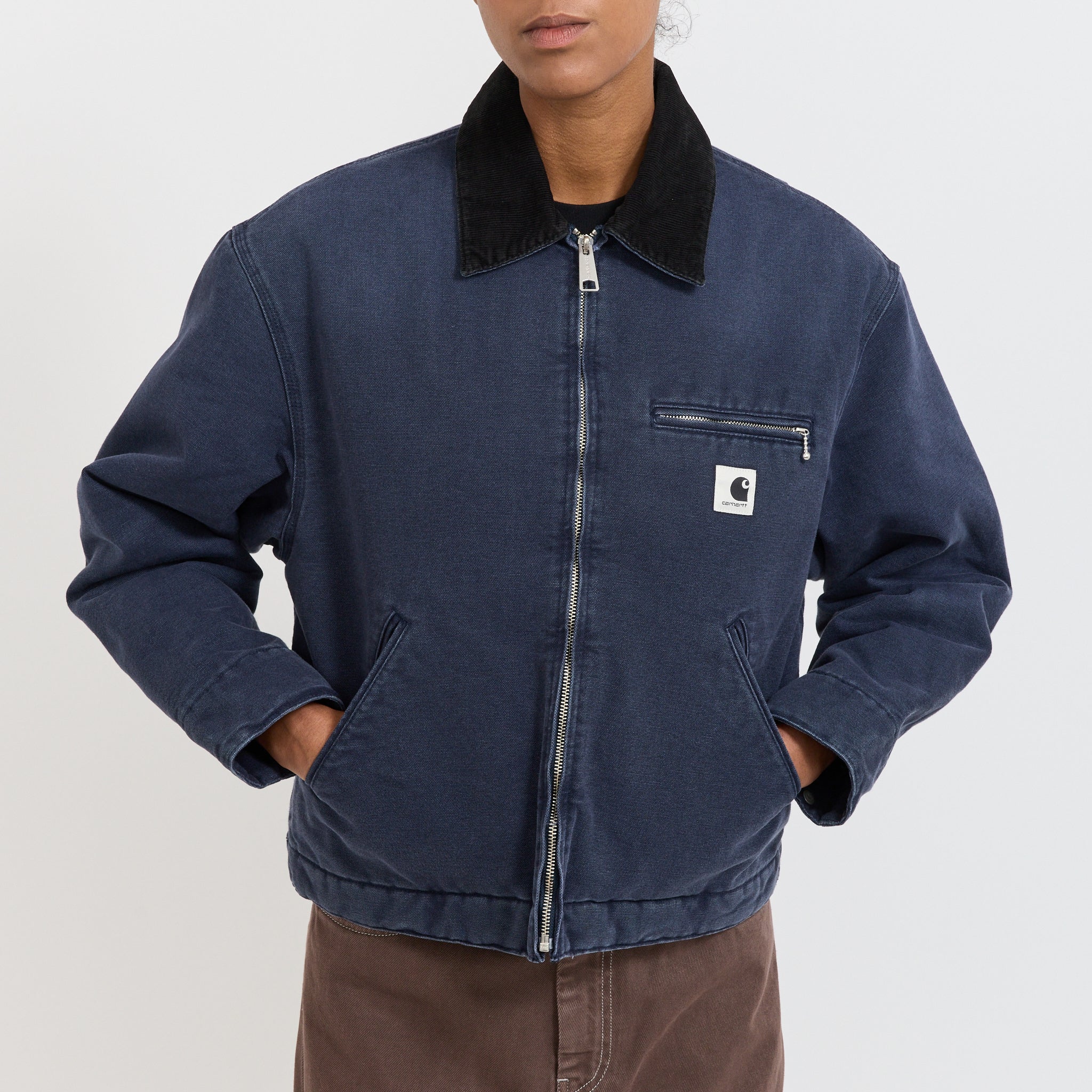 Women's OG Detroit Jacket Dark Navy/Black Stone Canvas - Image 5