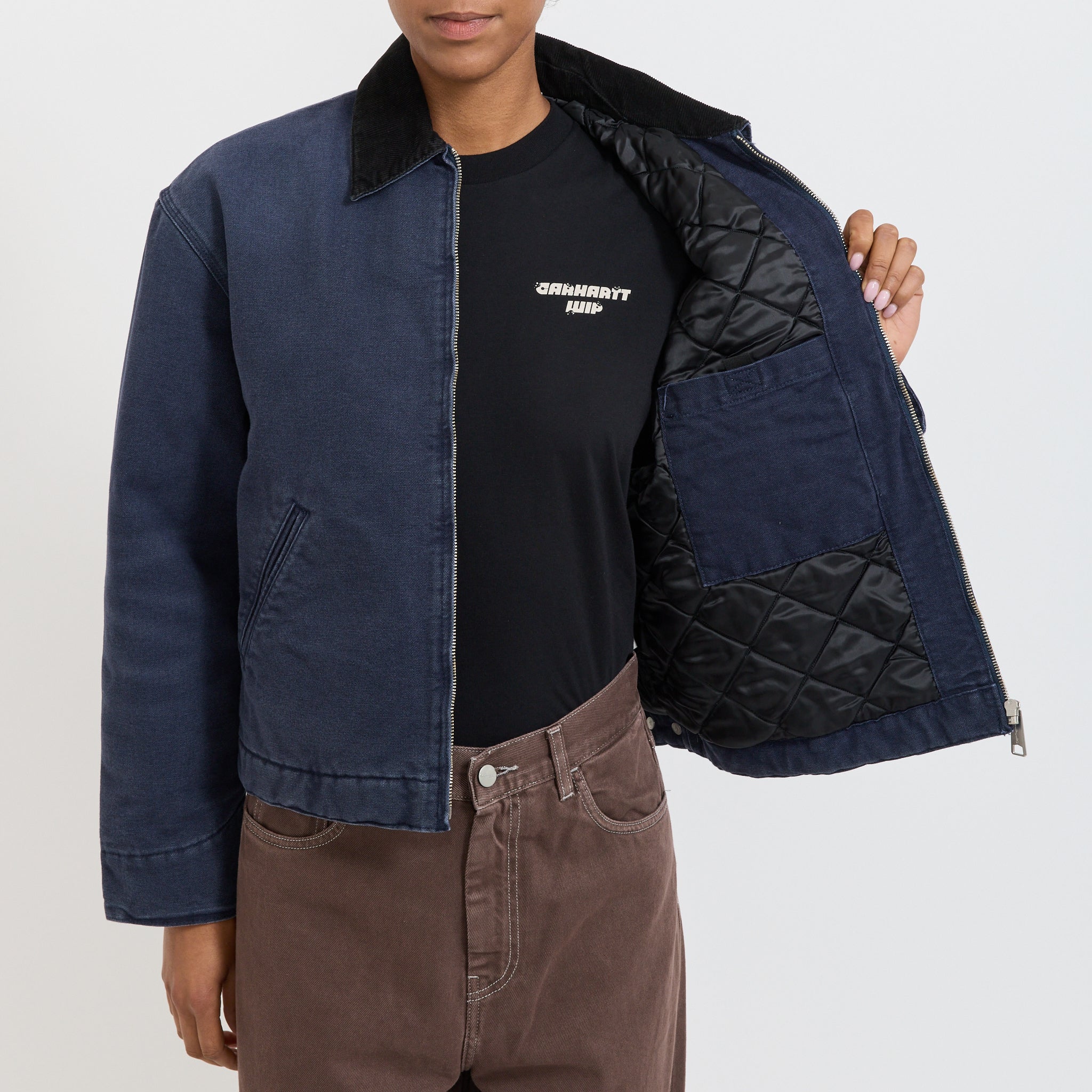 Women's OG Detroit Jacket Dark Navy/Black Stone Canvas - Image 6