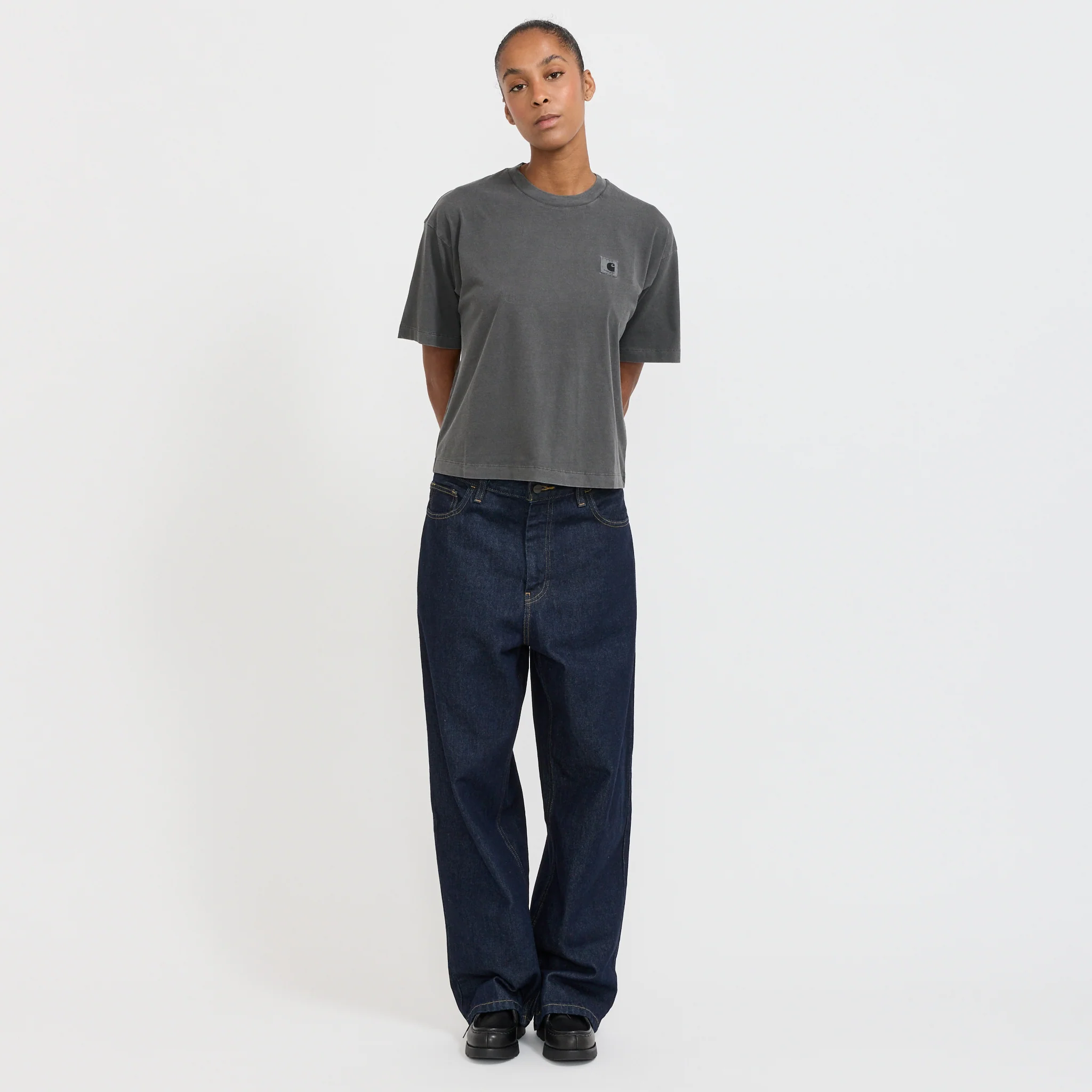 Women's S/S Nelson T-Shirt Black Garment Dyed - Image 2