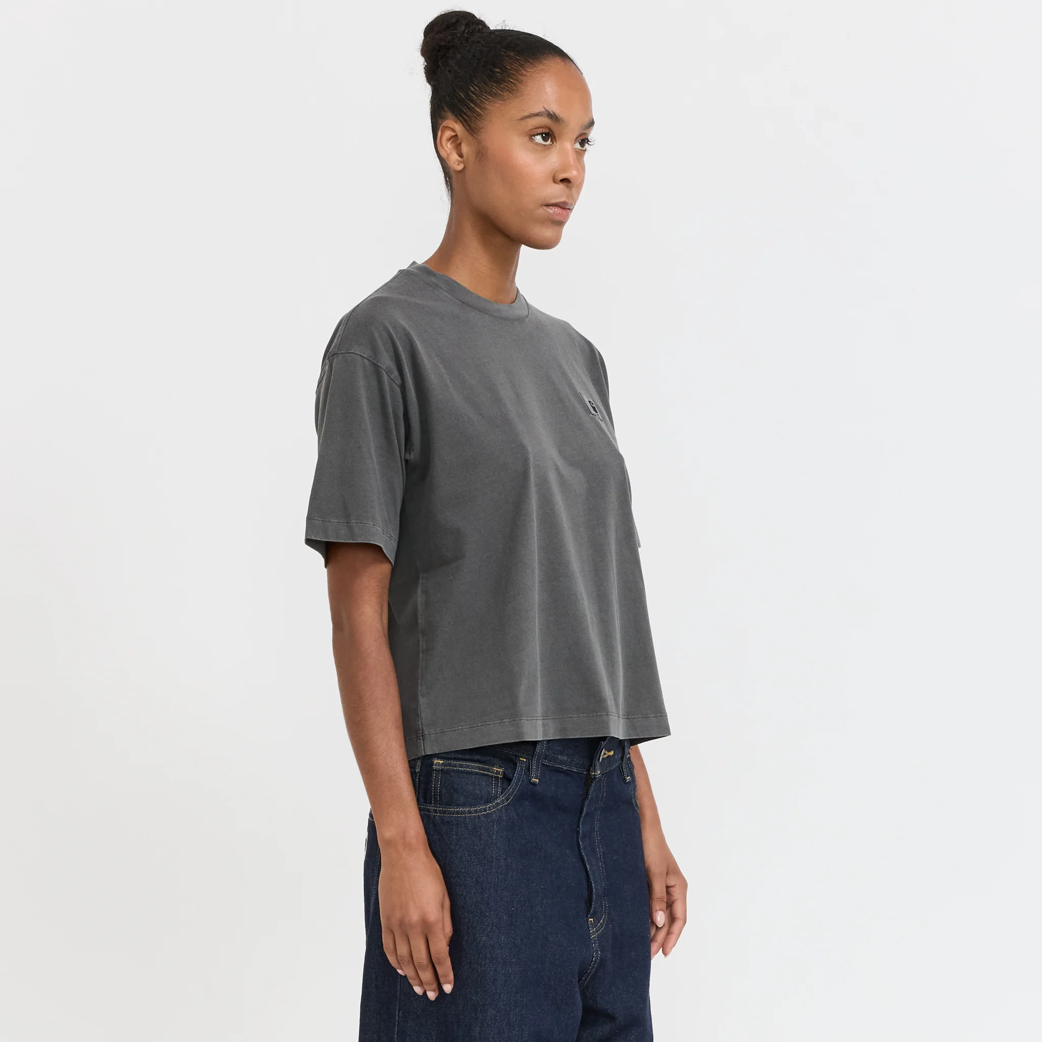 Women's S/S Nelson T-Shirt Black Garment Dyed - Image 3