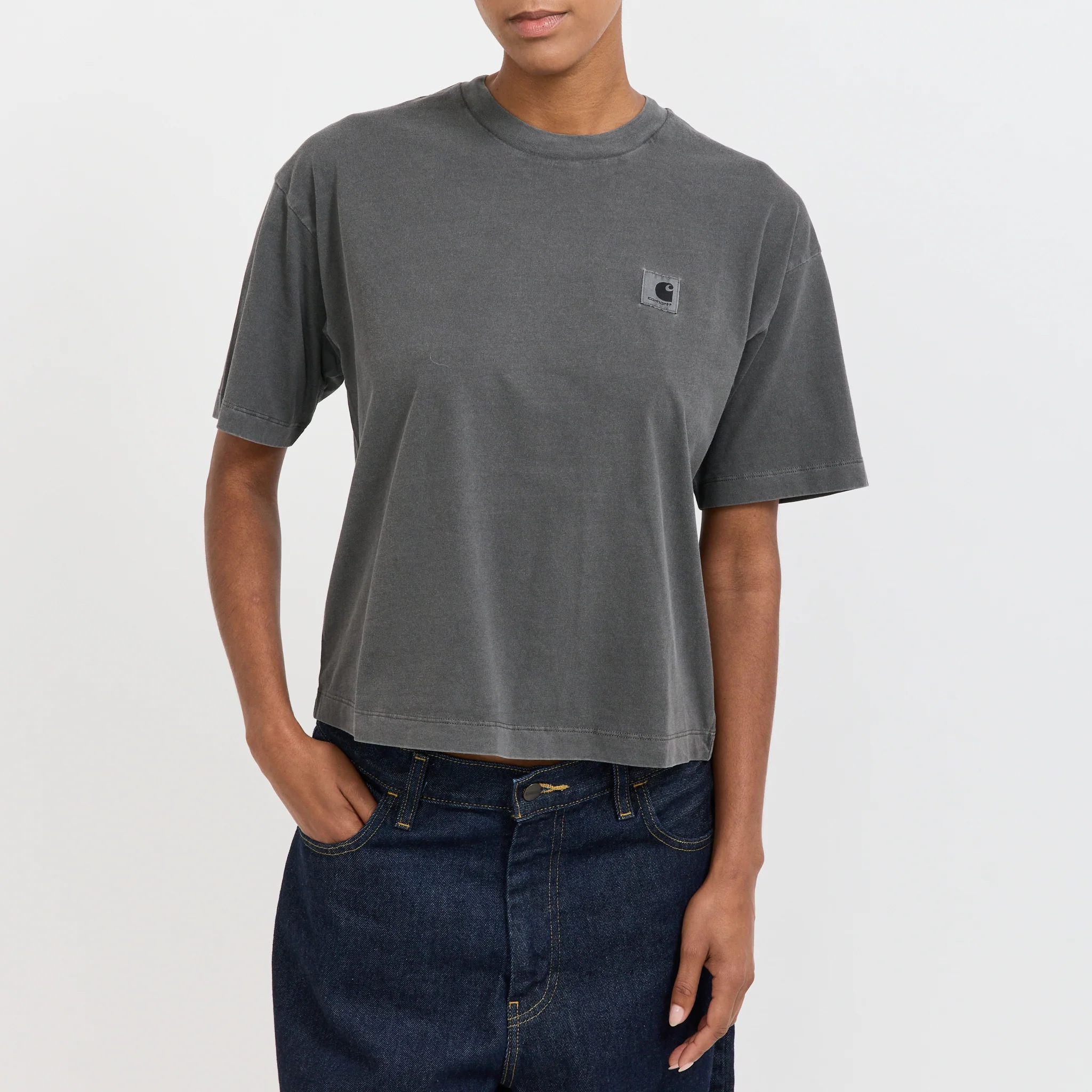 Women's S/S Nelson T-Shirt Black Garment Dyed - Image 5