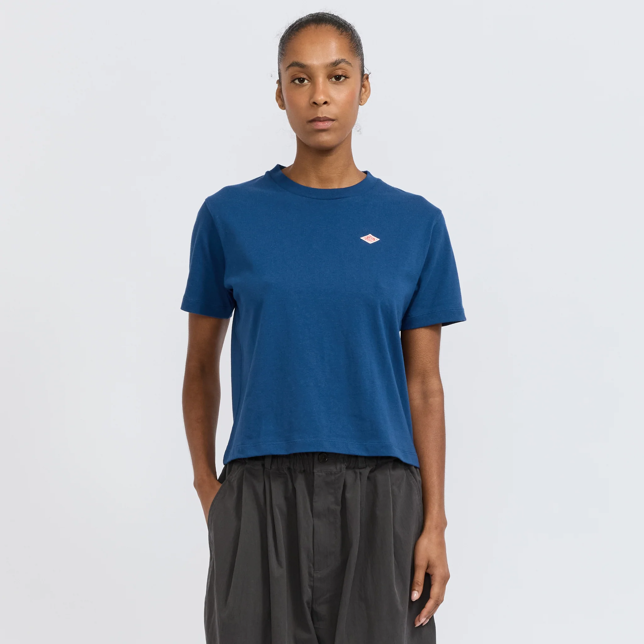 Womens Short T-Shirt Navy - Image 6