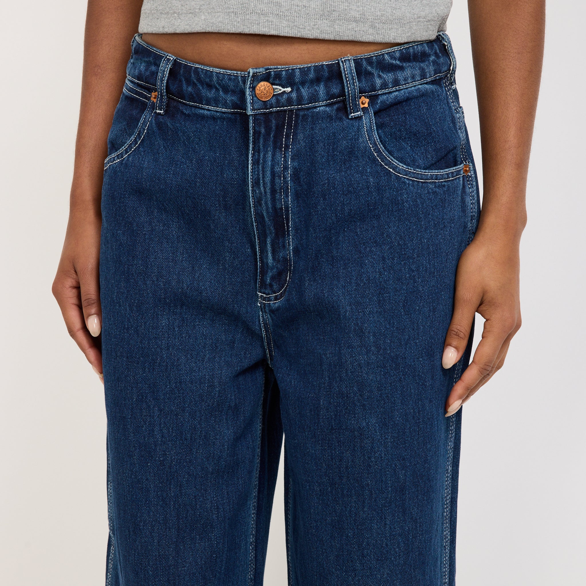 Womens Work Pant Washed Indigo - Image 5